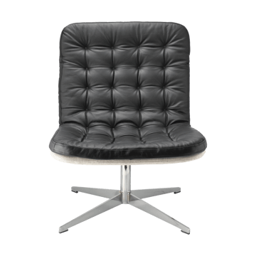 Πολυθρόνα Loholm με λειτουργία περιστροφής - Bern 0341 black leather – λευκώς λαδωμένη δρυς - 1898