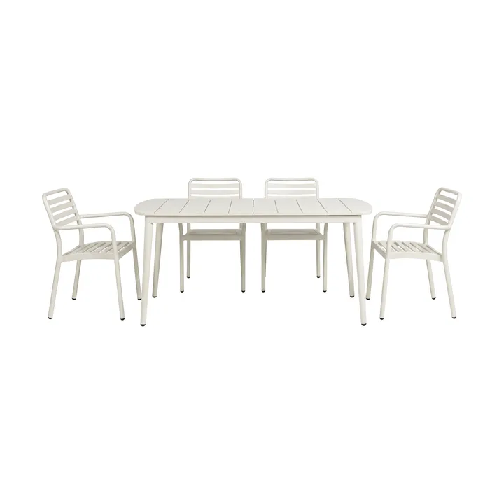 Marsala τραπέζι φαγητού 152x90 εκ. + Messina πολυθρόνα 4 τμχ., Off white - 1898
