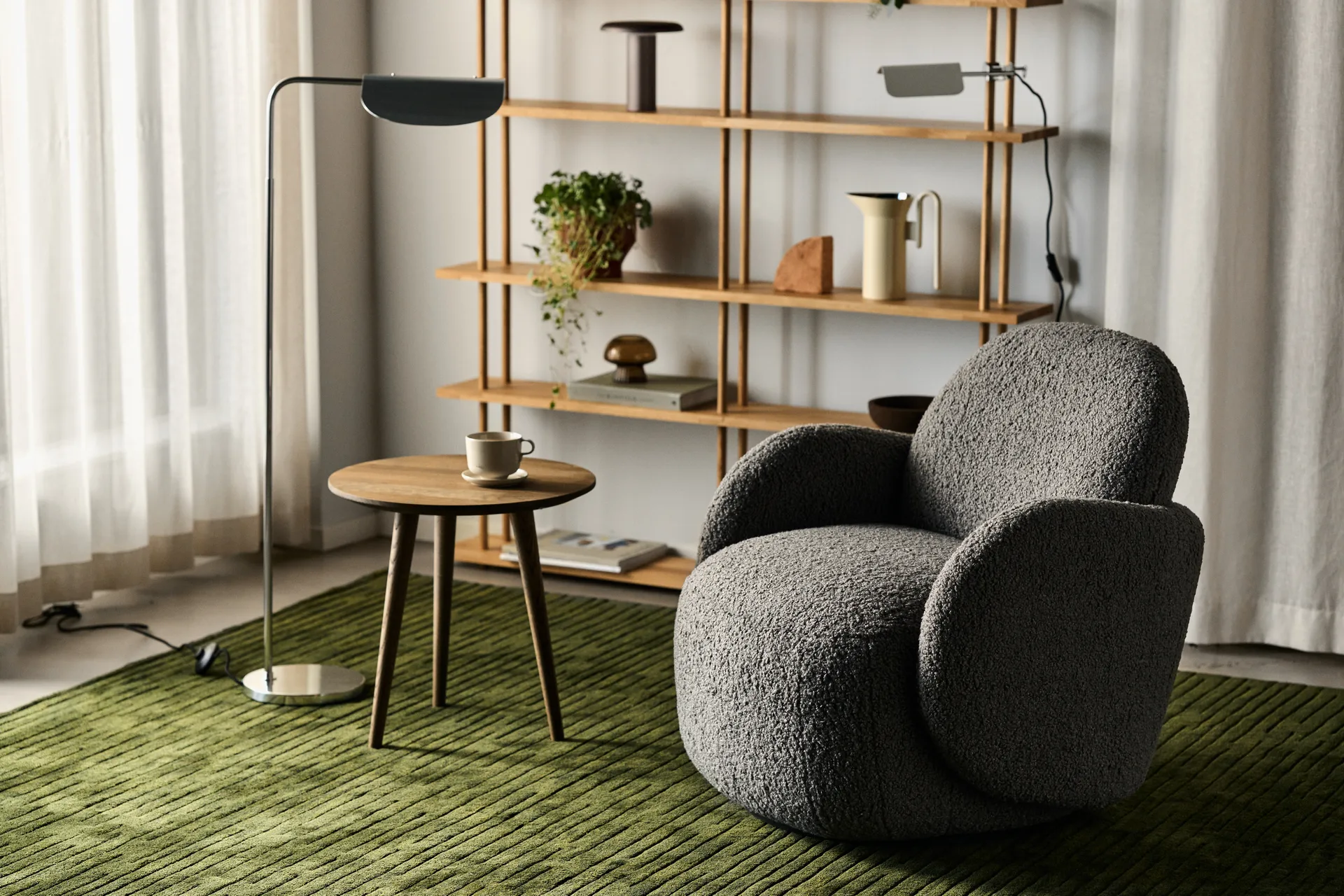 Mo πολυθρόνα με λειτουργία περιστροφής, Glore grey 1898