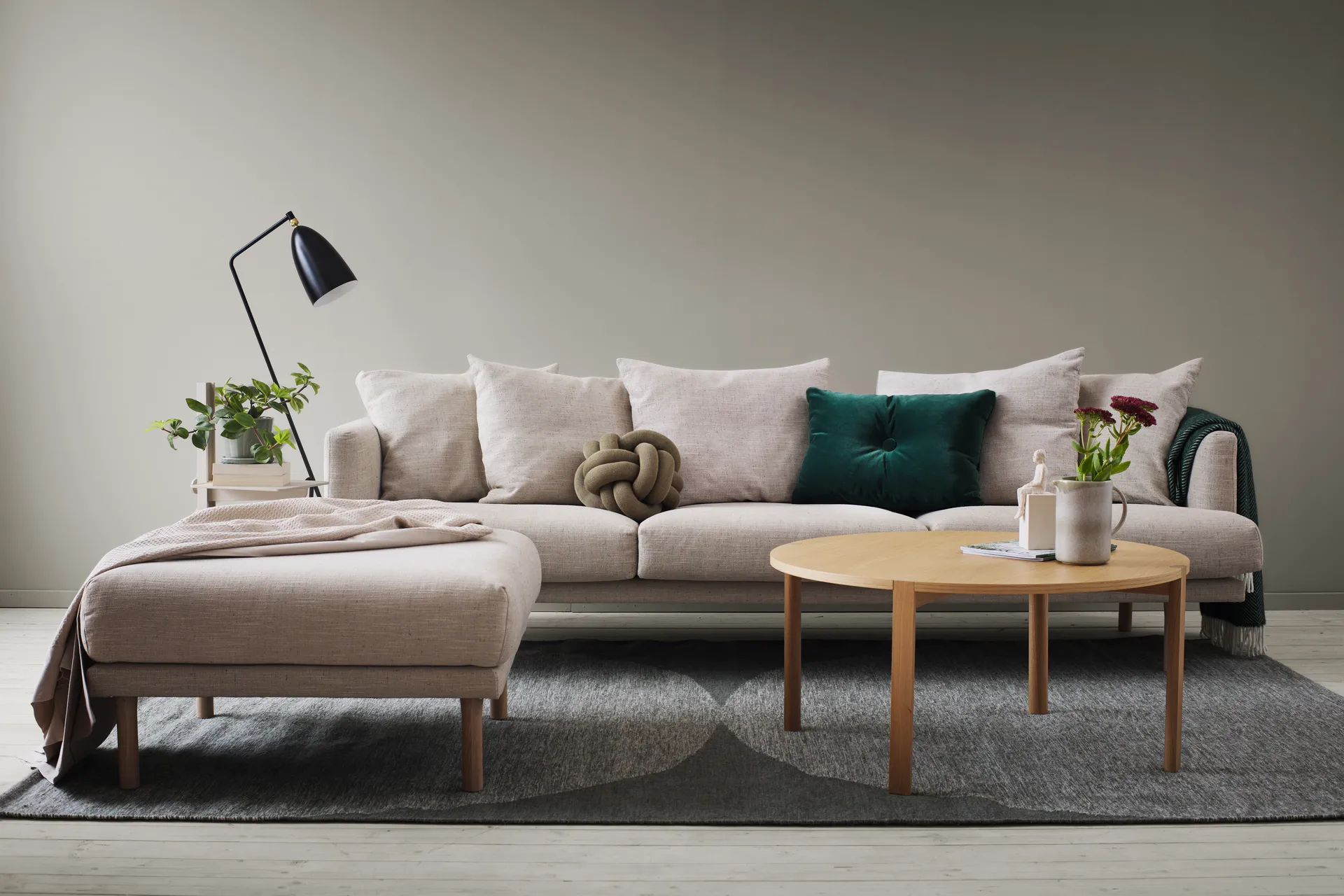 Sjövik υποπόδιο, Bern Beige 0341-λευκή λαδωμένη δρυς 1898