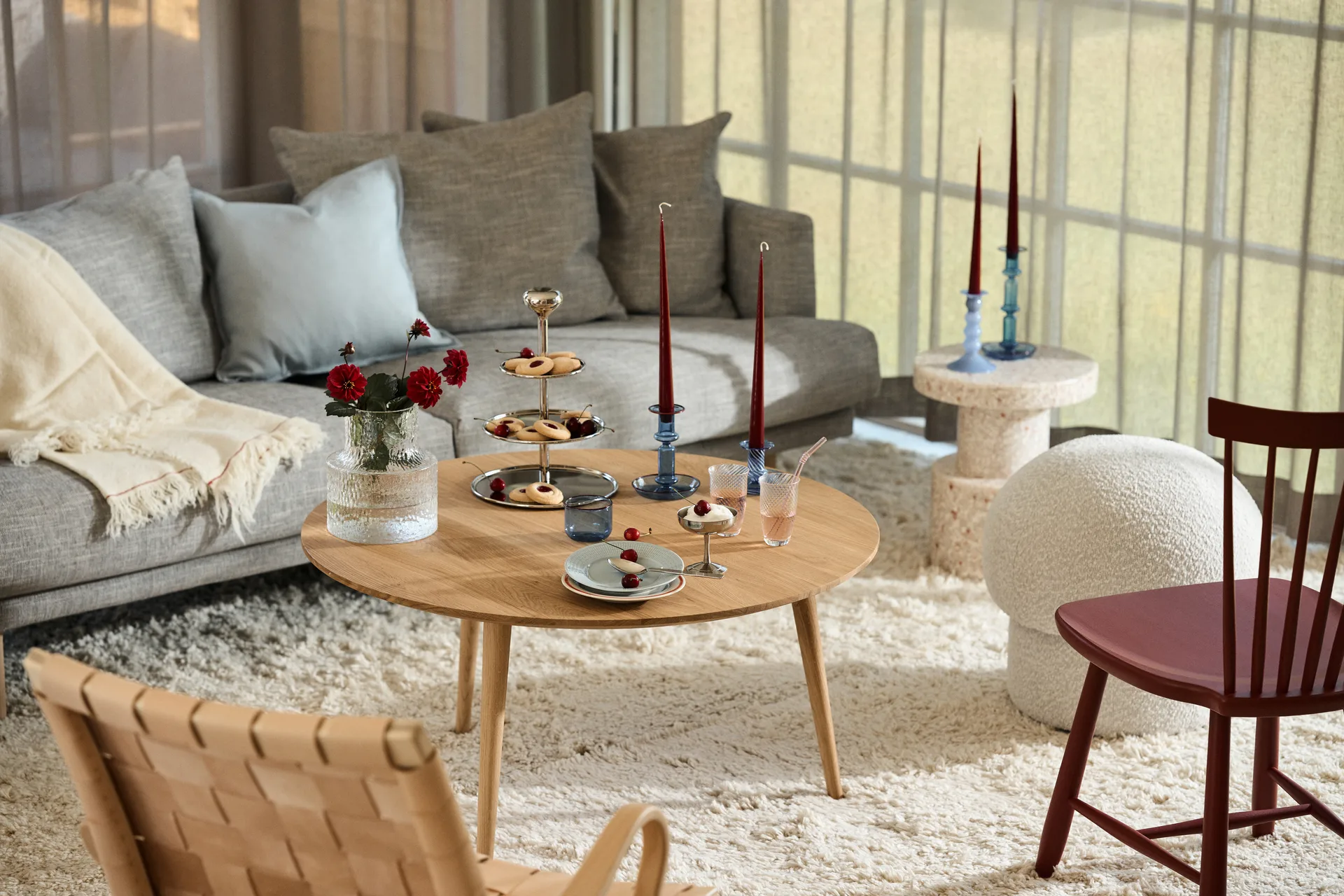 Sjövik καναπές, Bern Beige 0341-Λευκή λαδωμένη δρυς, 3 θέσεων 1898