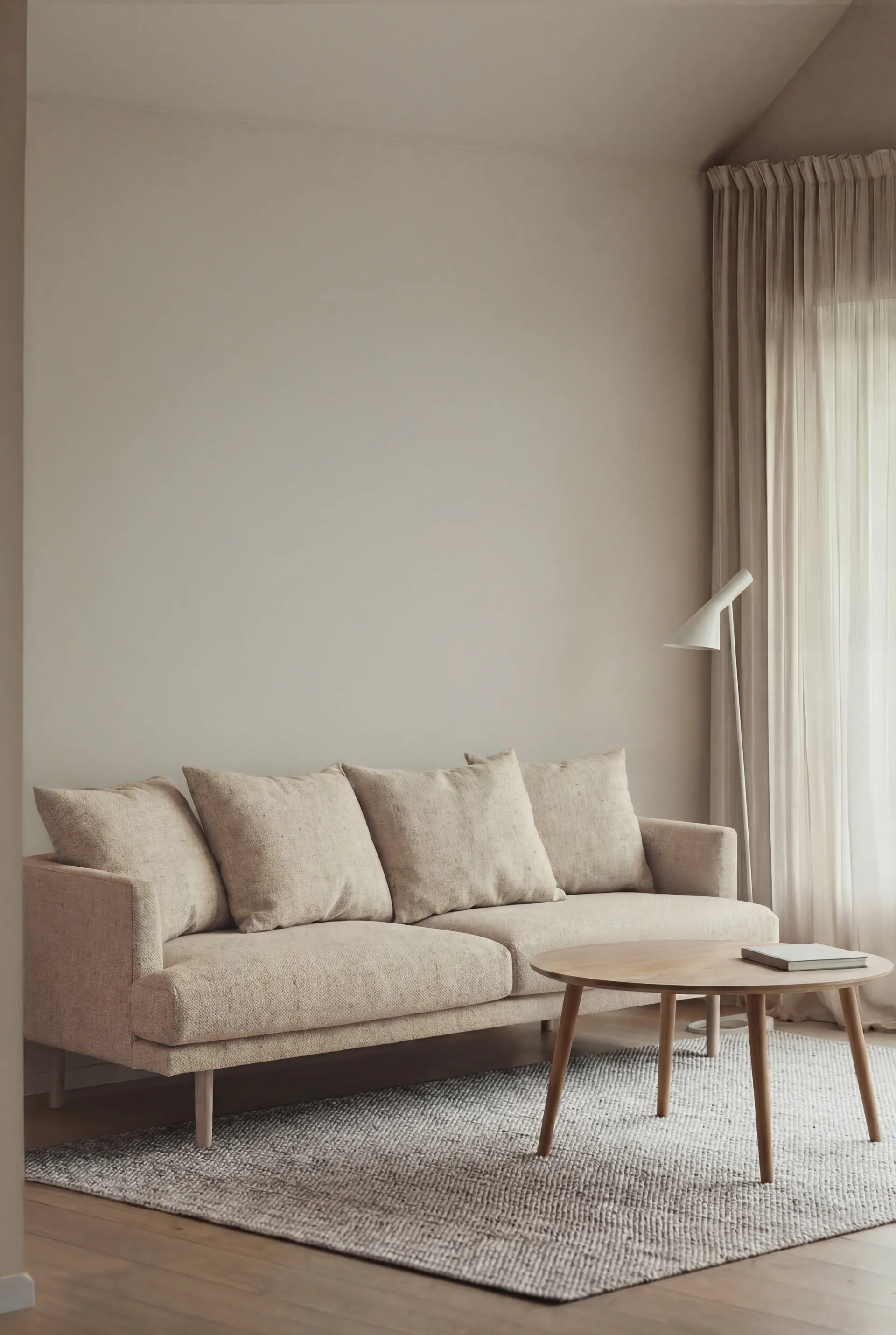 Sjövik καναπές, Bern Beige 0341-Λευκή λαδωμένη δρυς, 3 θέσεων 1898