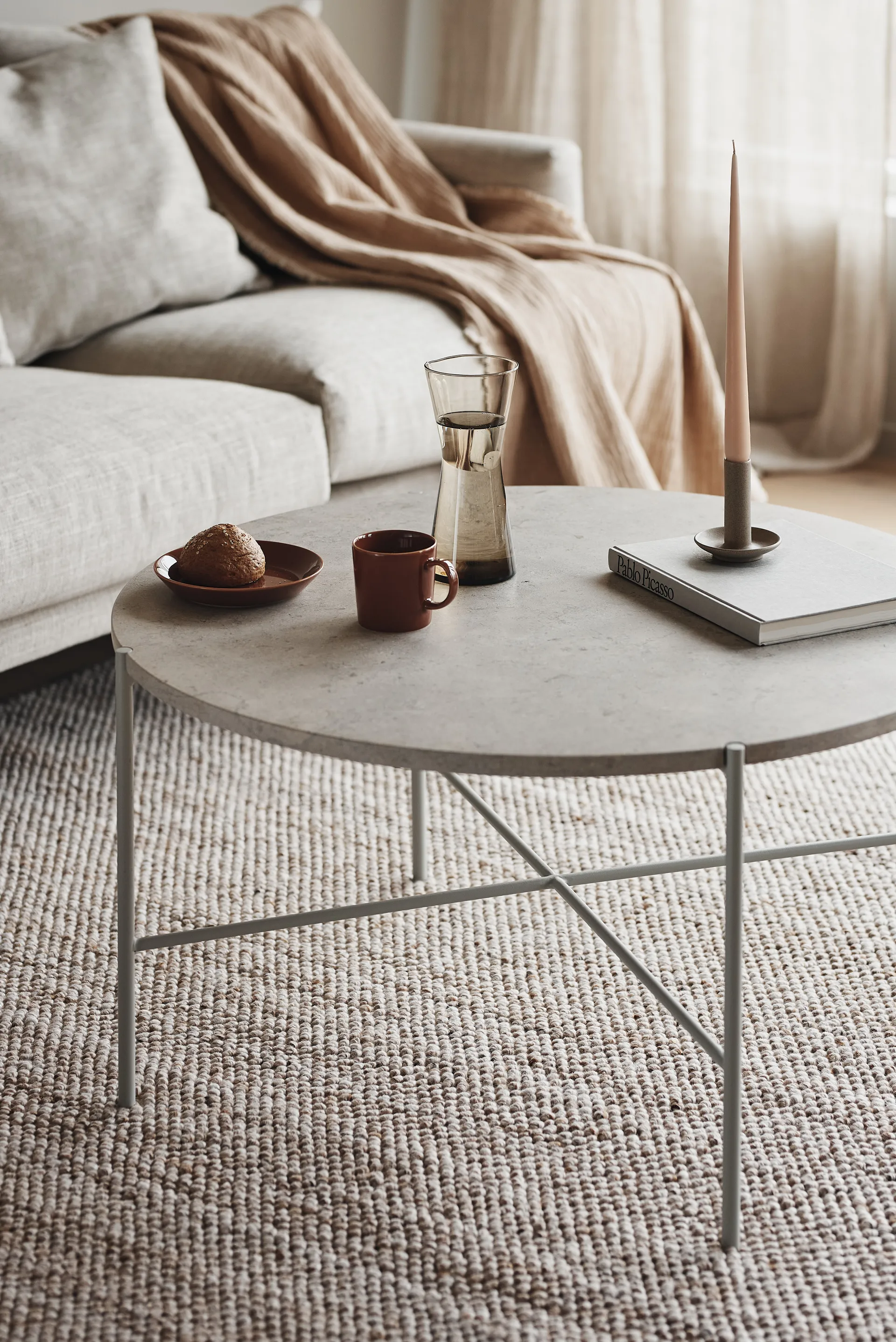 Sjövik καναπές, Bern Beige 0341-Λευκή λαδωμένη δρυς, 3,5 θέσεων 1898