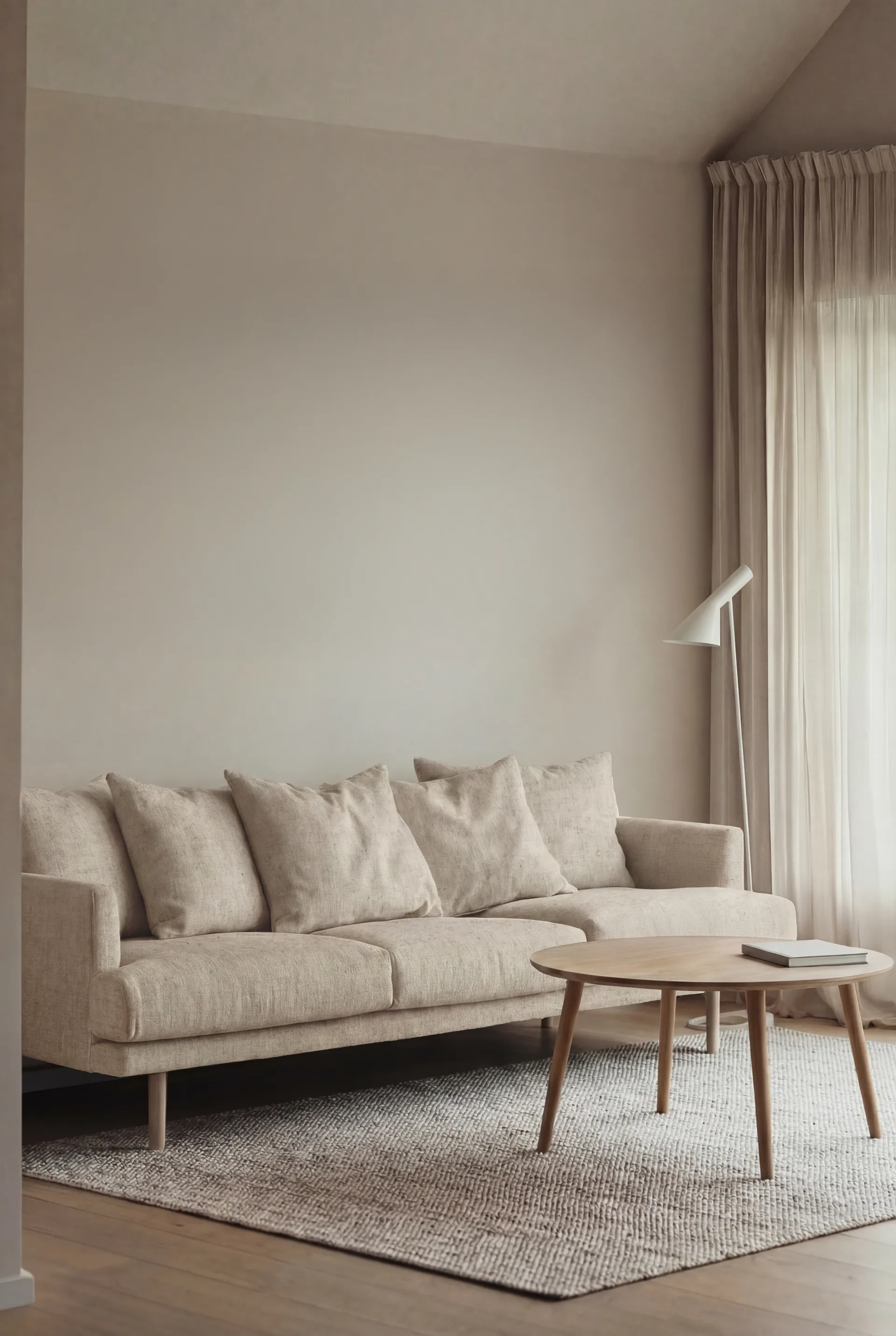 Sjövik καναπές, Bern Beige 0341-Λευκή λαδωμένη δρυς, 3,5 θέσεων 1898