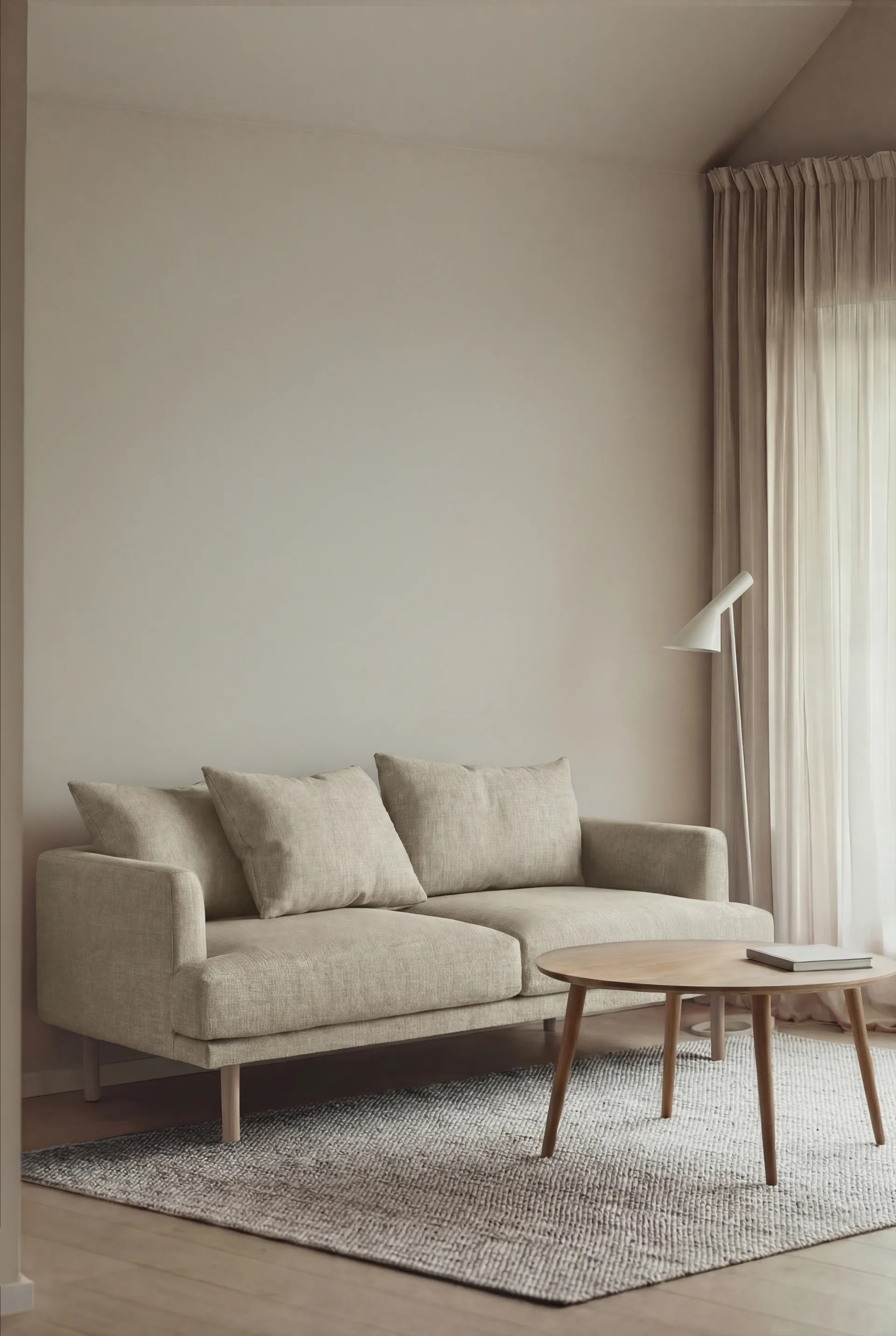 Sjövik καναπές, Luiza Beige 3981-Λευκή λαδωμένη δρυς, 2,5 θέσεων 1898
