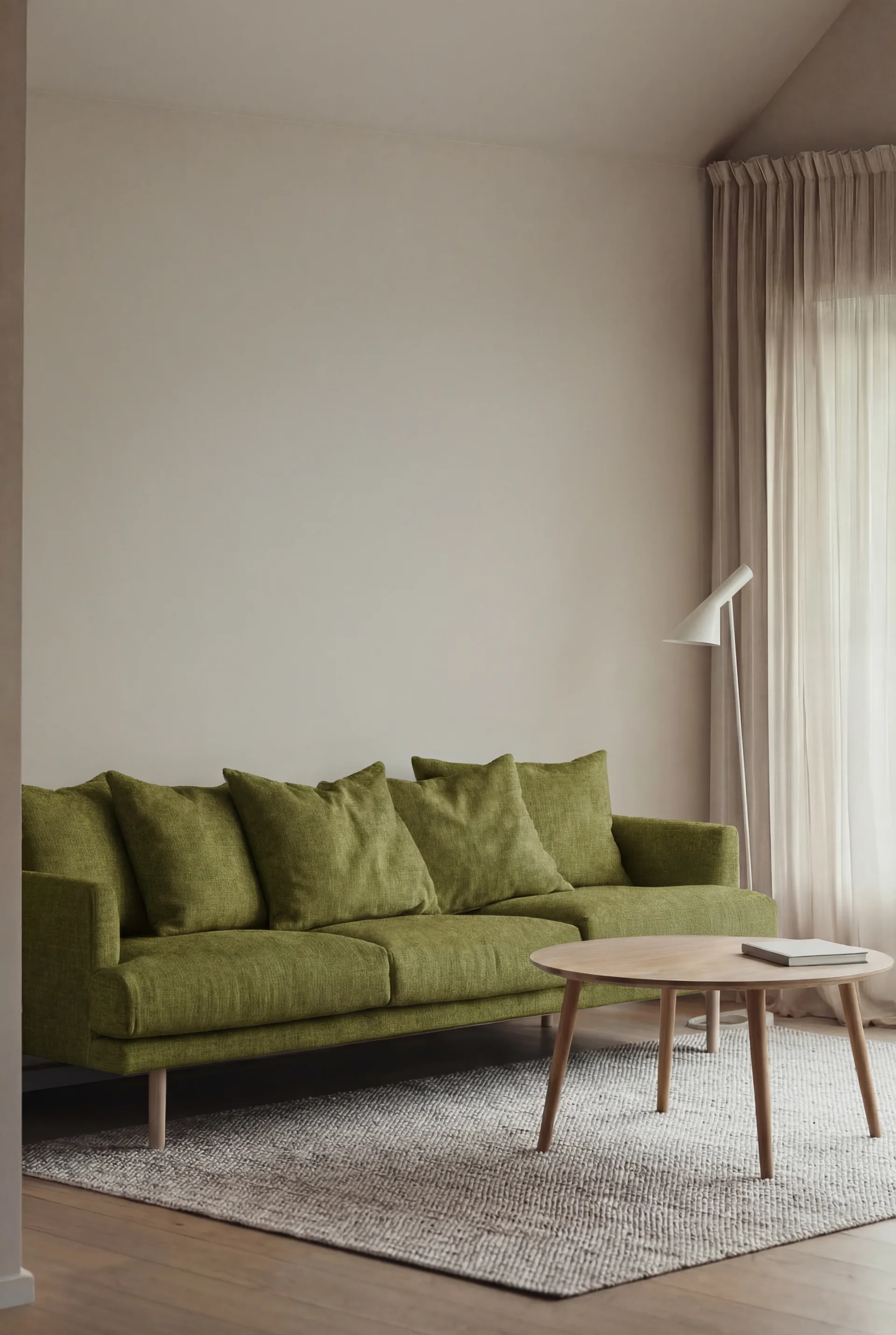 Sjövik καναπές, Luiza Green 3975-Λευκή λαδωμένη δρυς, 3,5 θέσεων 1898