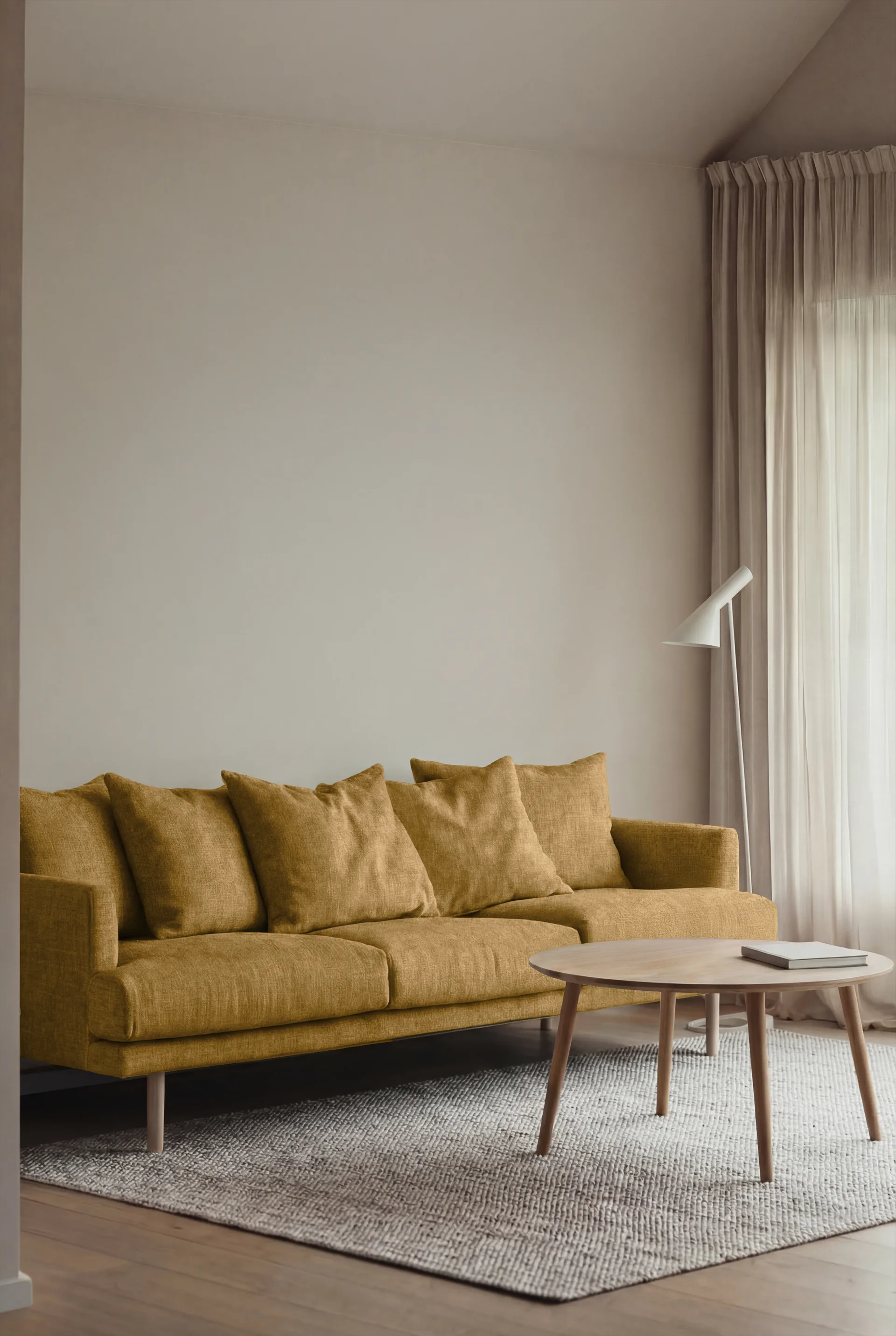 Sjövik καναπές, Luiza Mustard 3972-Λευκή λαδωμένη δρυς, 3,5 θέσεων 1898