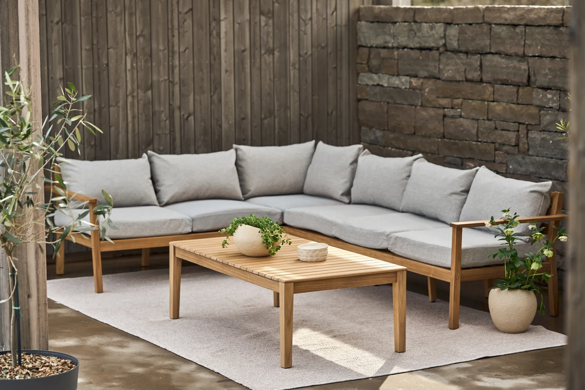 Stockaryd καναπές γωνιακό τμήμα γωνιακό τμήμα teak/light grey,  1898