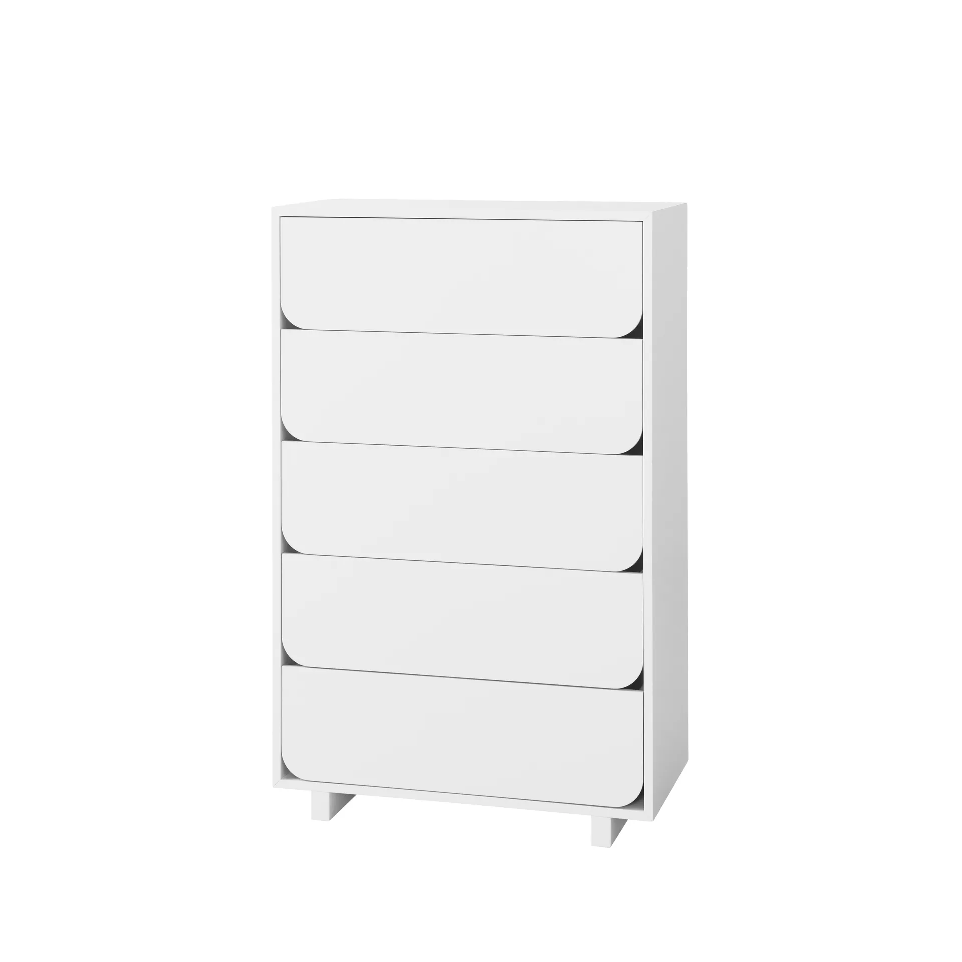 Υψηλή συρταριέρα Vidja, λευκή λάκα, 5 συρτάρια 1898