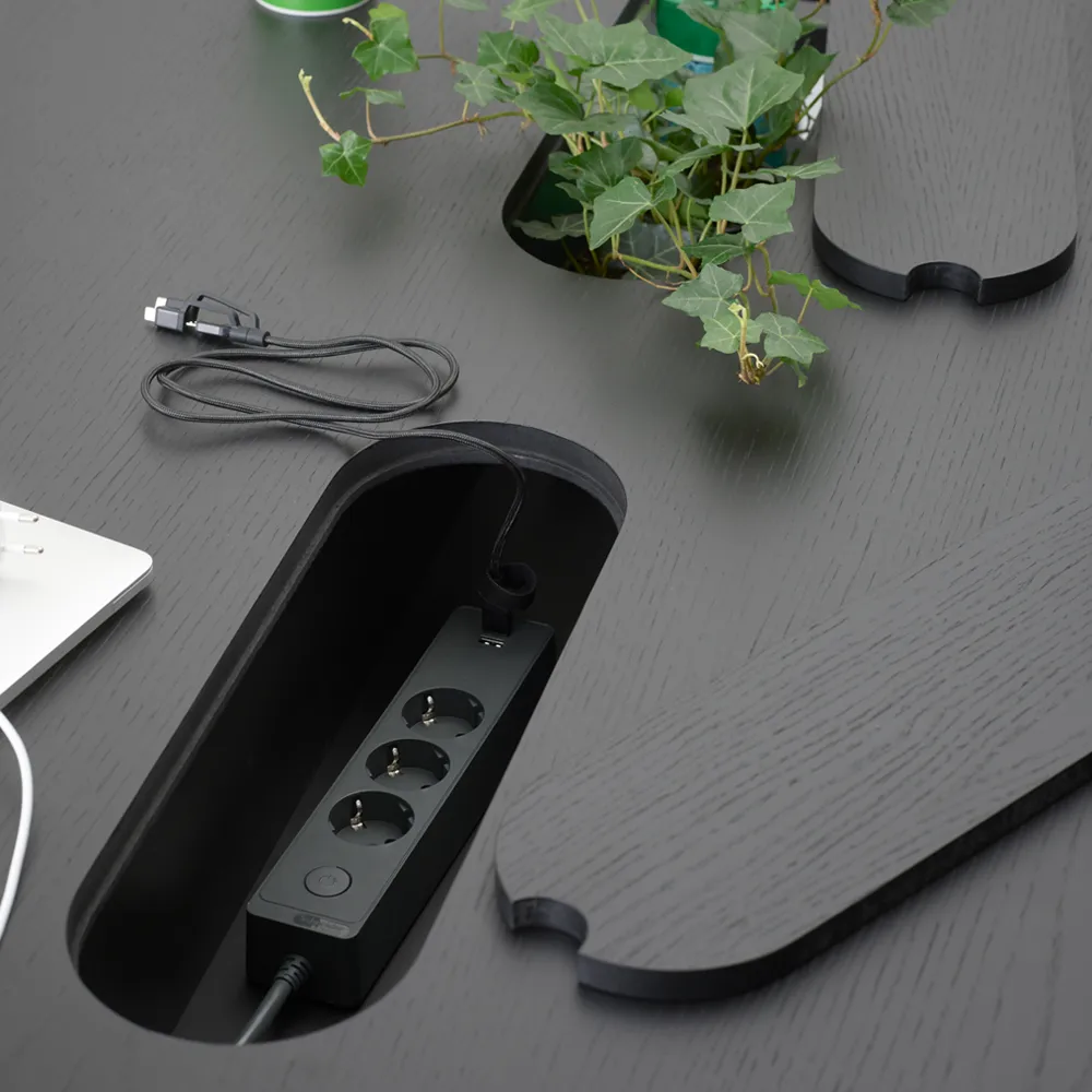 Γραφείο Connect, Δρυς λαδωμένη λευκή, μαύροι τροχοί, h73 A2