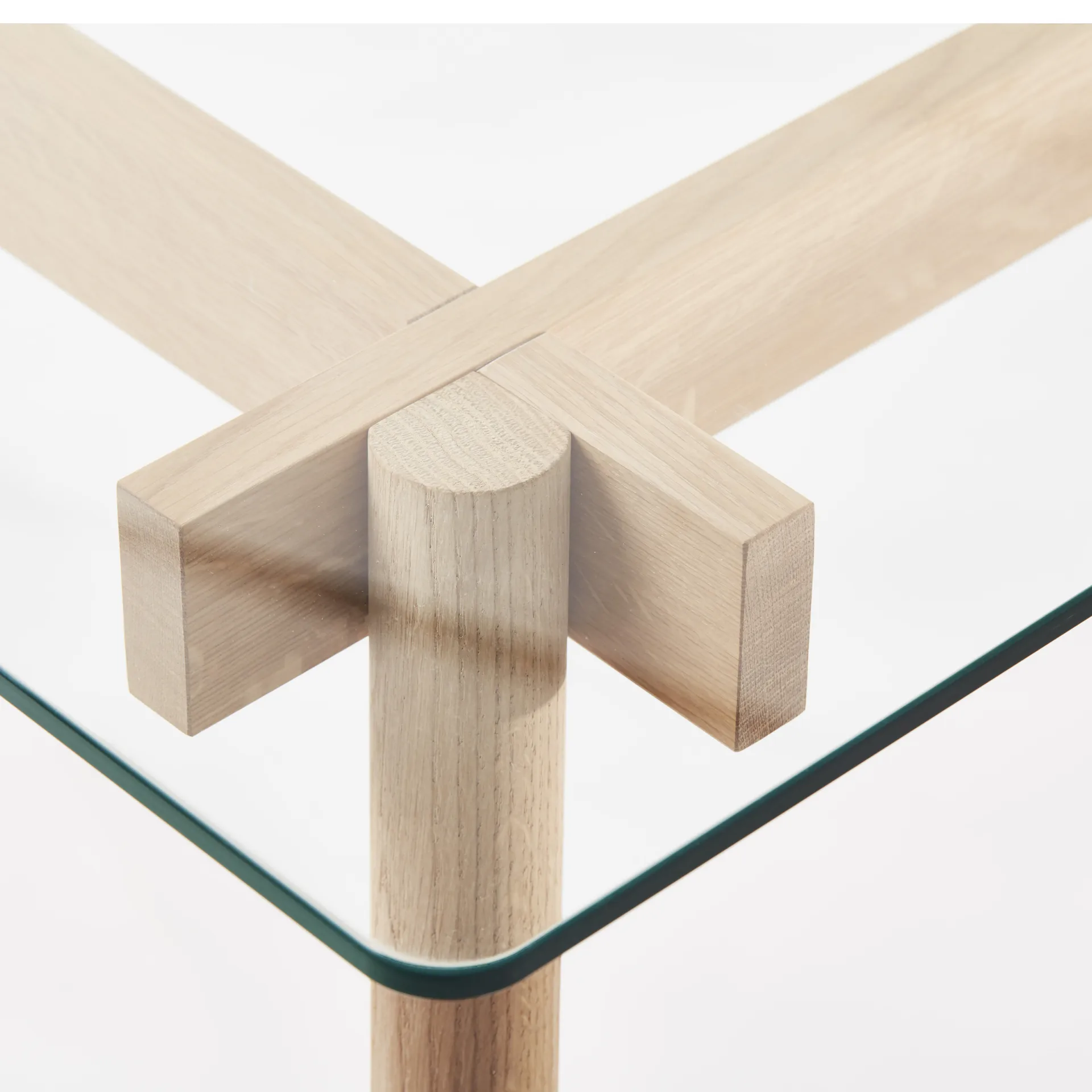 Τραπεζαρία Corners, Λαδωμένη λευκή δρυς, γυαλί A2