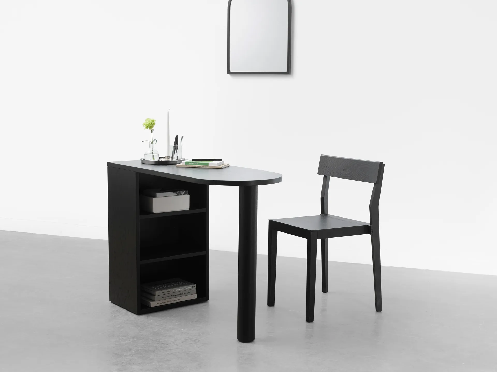 Hub γραφείο, Μαύρη βαμμένη δρυς, 100x73x43 εκ. A2