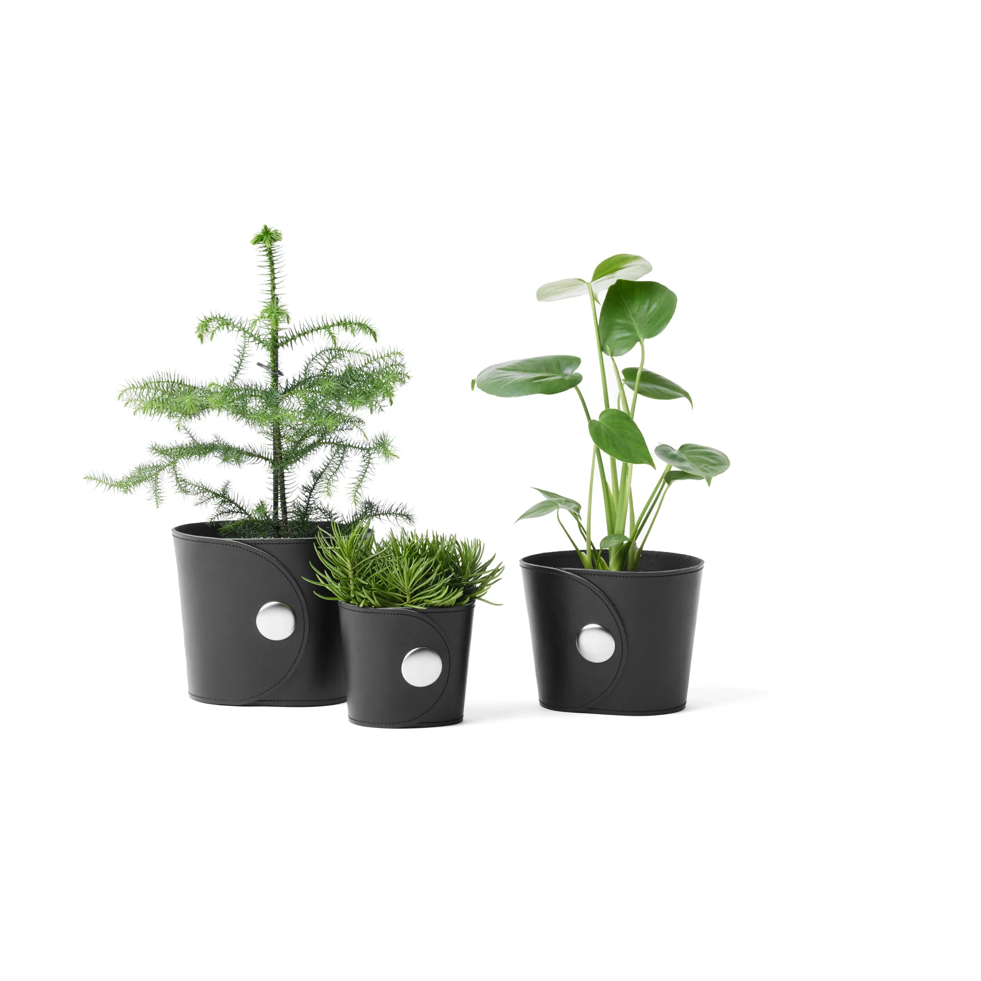 Γλάστρα, Hug, Δέρμα Tärnsjö μαύρο, Ø12x14 εκ. A2