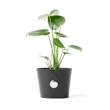 Γλάστρα, Hug - Δέρμα Tärnsjö μαύρο, Ø18x15 εκ. - A2