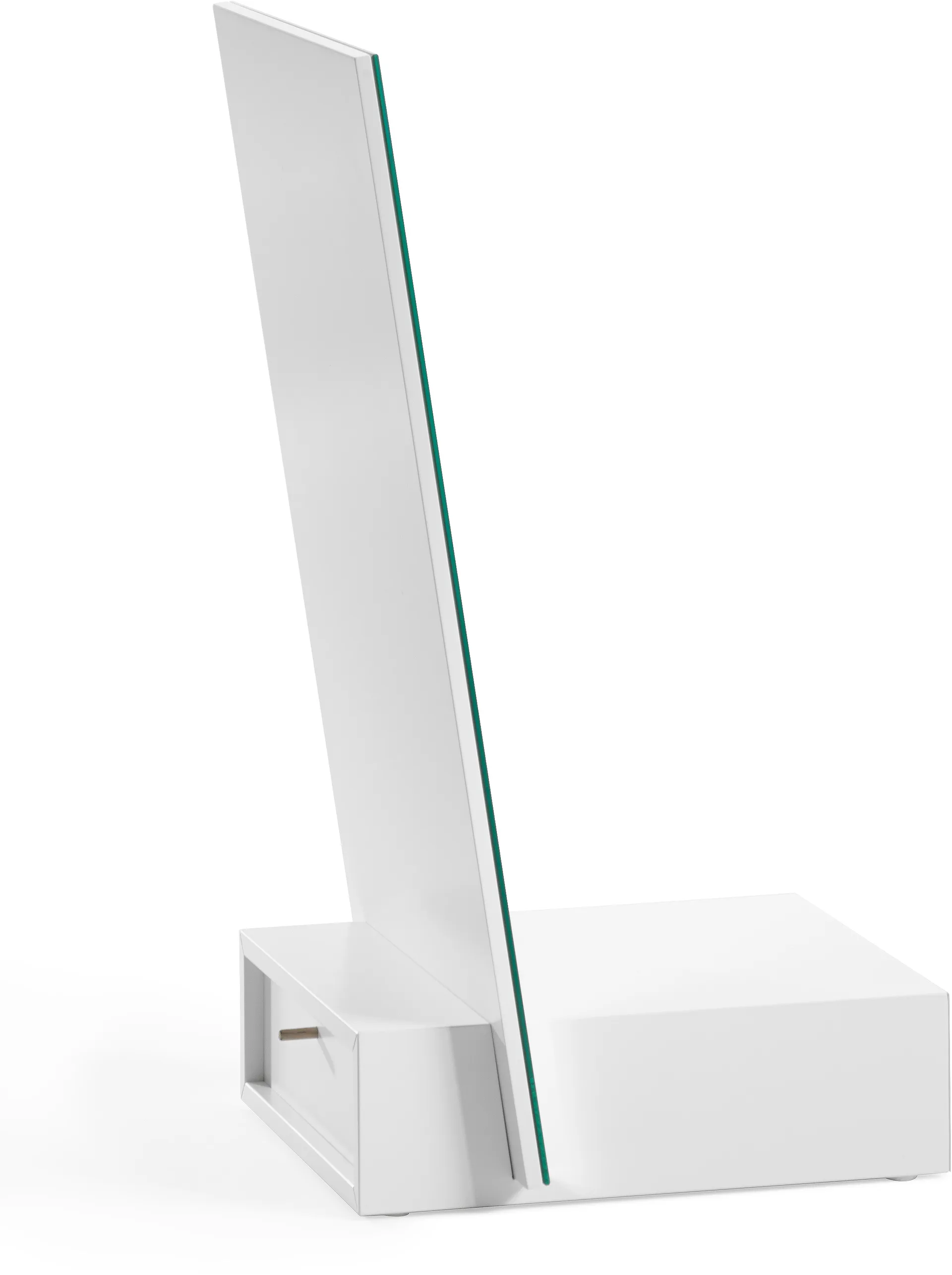 Me επιτραπέζιος καθρέφτης με αποθήκευση, Λευκό, 34x57x30 εκ. A2