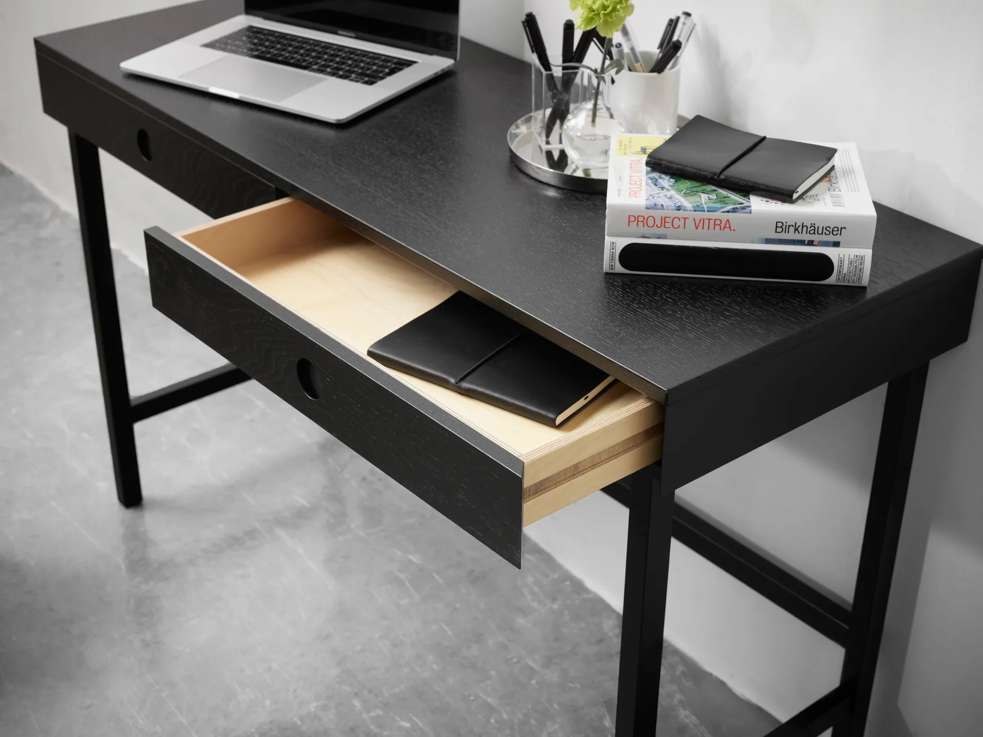 Mind γραφείο, Μαύρη βαμμένη δρυς, 118x74x44 εκ. A2