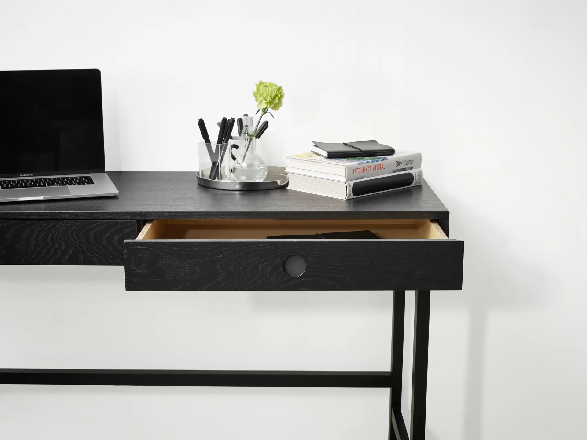 Mind γραφείο, Μαύρη βαμμένη δρυς, 118x74x44 εκ. A2