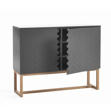 Ντουλάπι Story - Γκρι-με λευκά λακαρισμένα πόδια από δρυ - A2