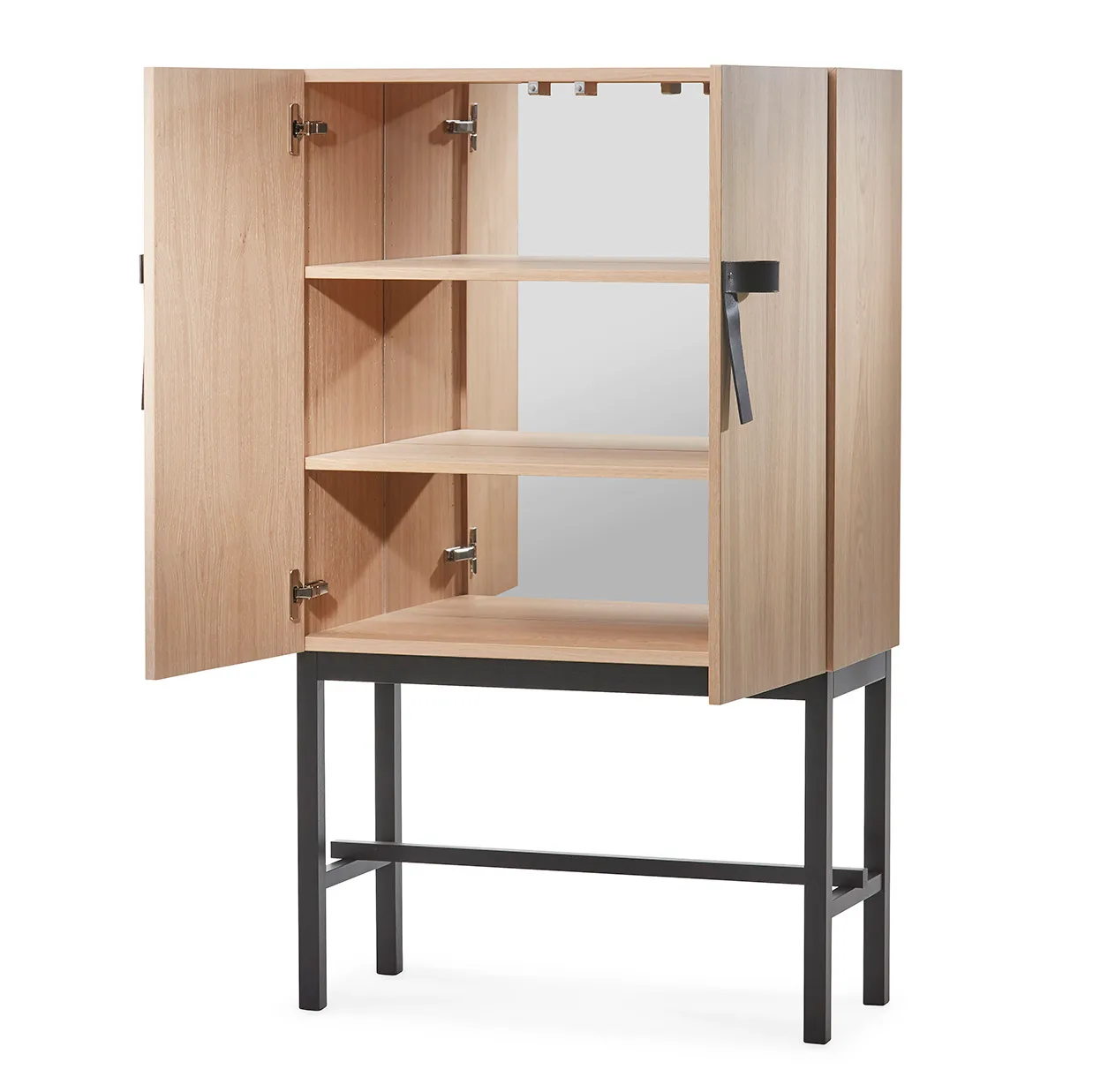 The Bow ντουλάπι κουζίνας, Λευκή λαδωμένη δρυς-μαύρο A2