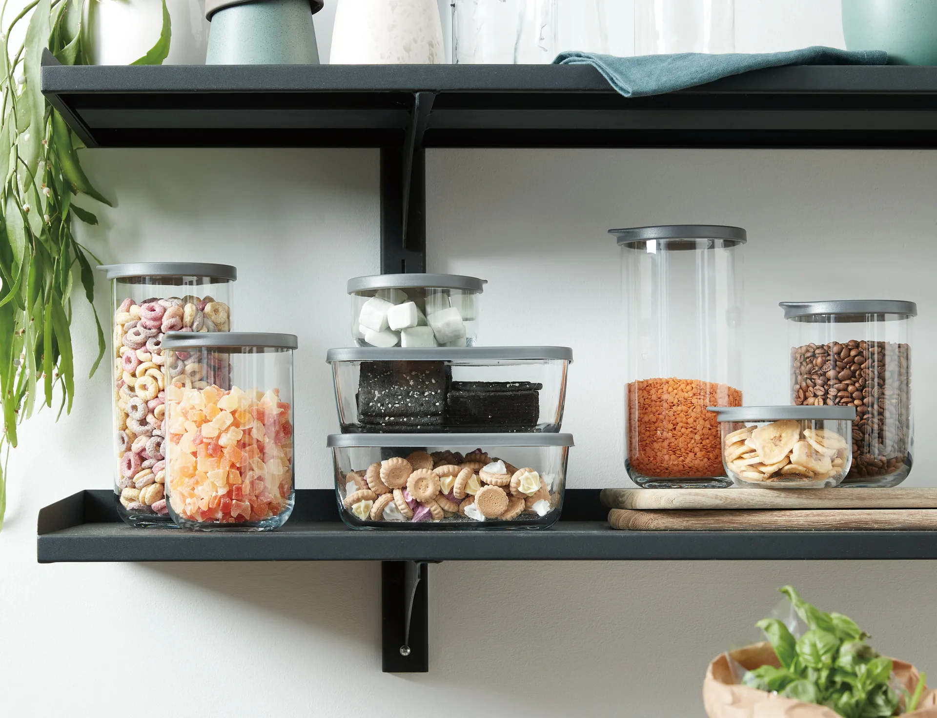 Café βάζο αποθήκευσης με καπάκι 1.4 l, Διαφανές Aida