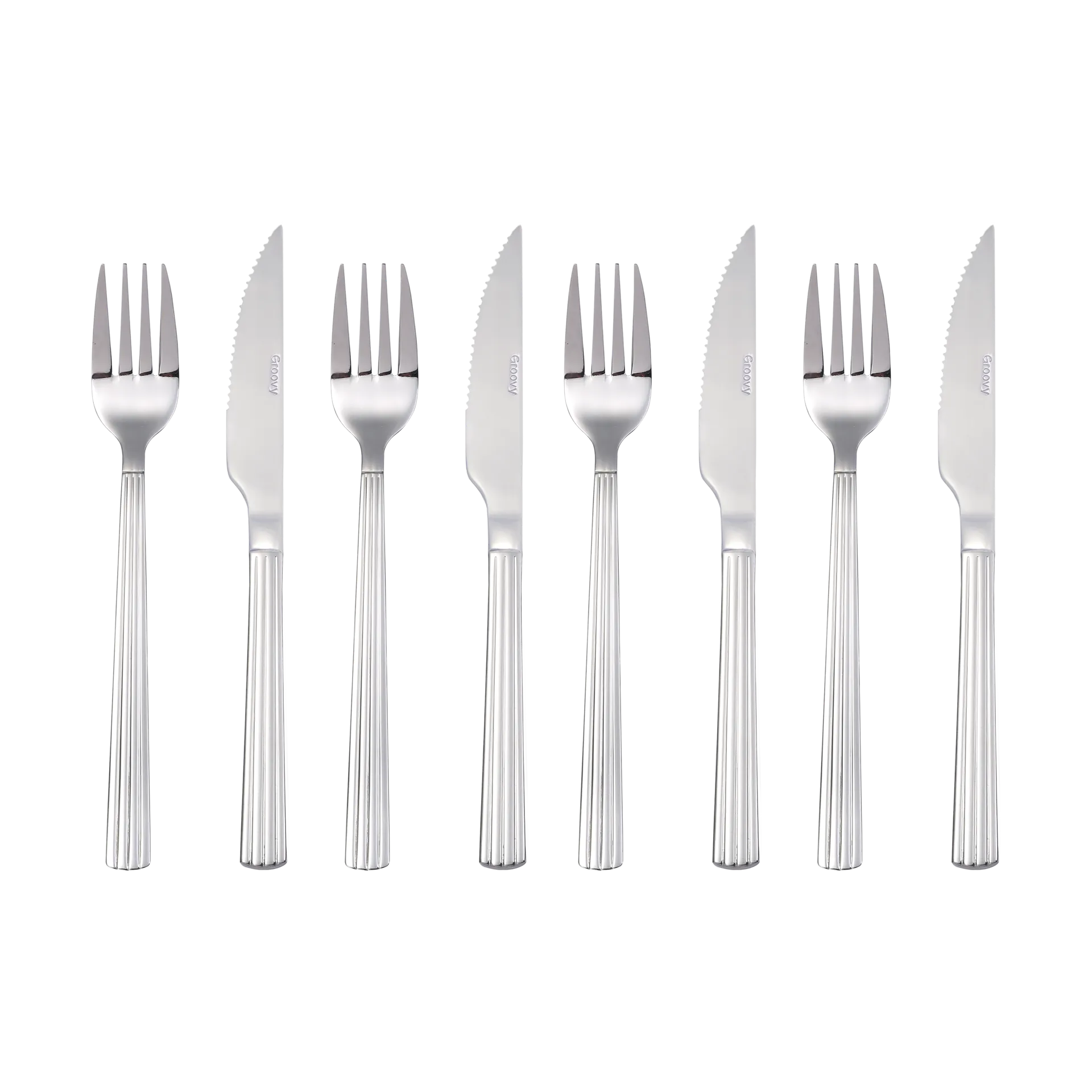 Groovy σετ μαχαιροπήρουνα 8 τεμάχια, Ανοξείδωτο ατσάλι Aida