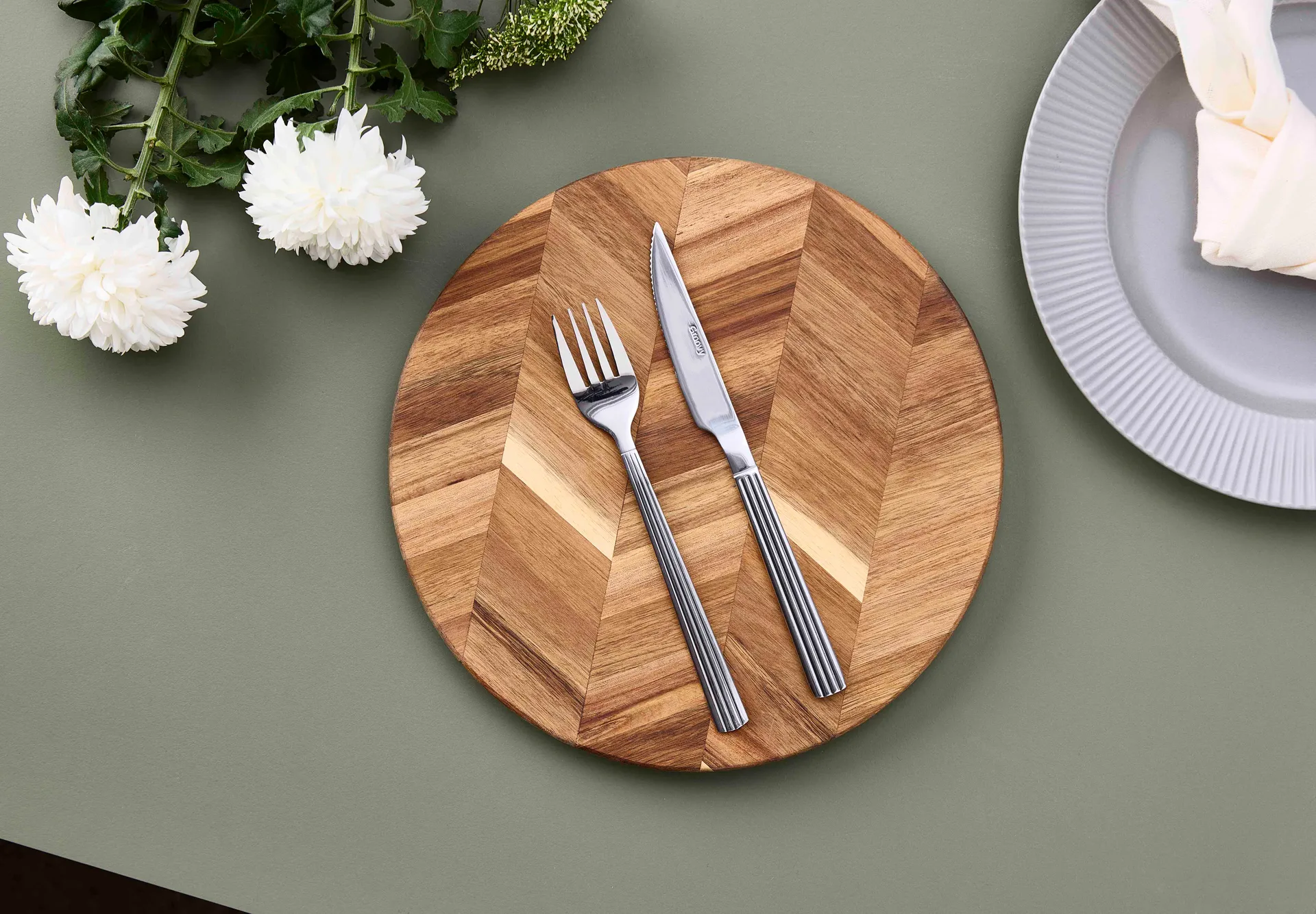 Groovy μαχαίρι μπριζόλας, Ανοξείδωτο ατσάλι Aida