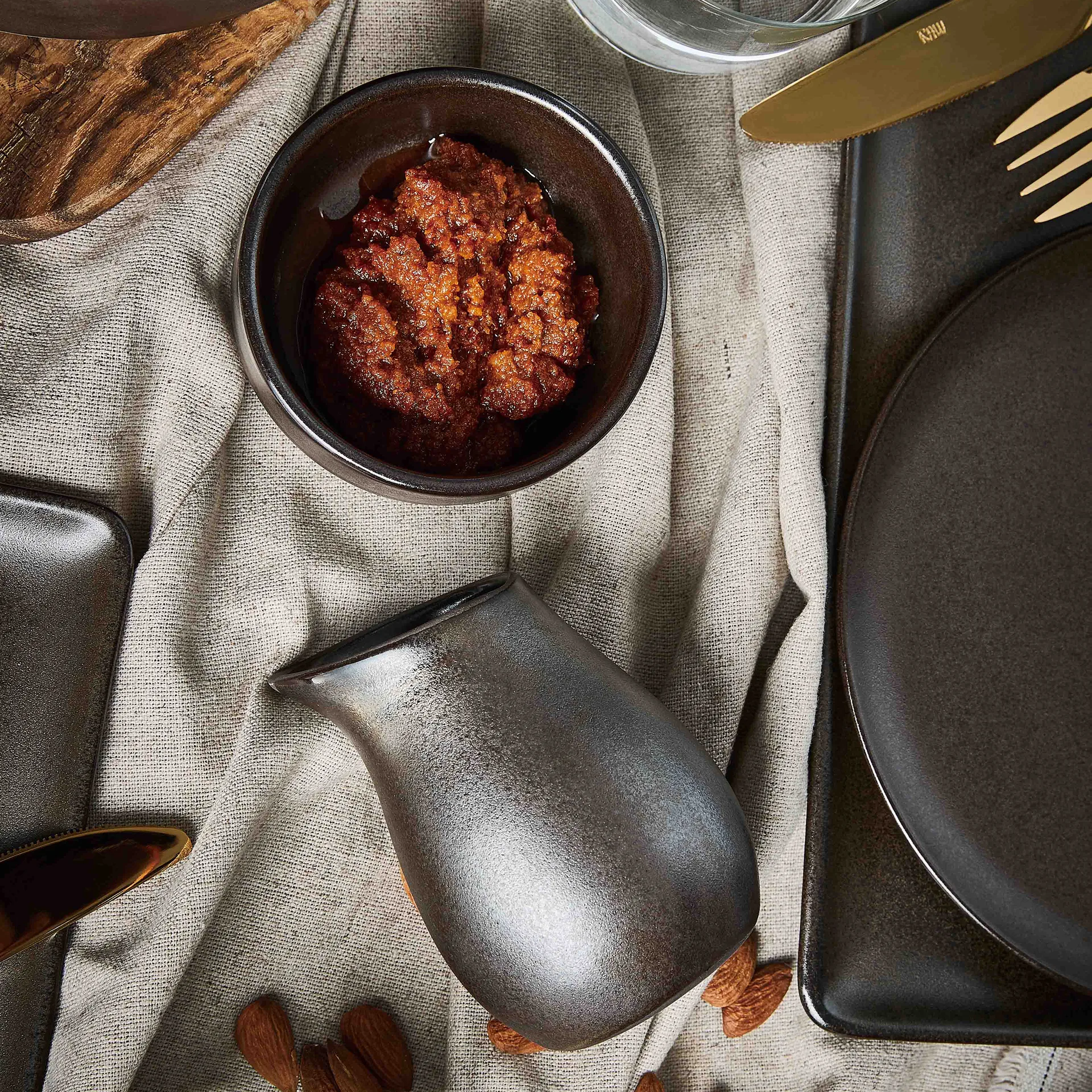 Raw κανάτα για γάλα πήλινη 0.2 l, μεταλλικό καφέ Aida