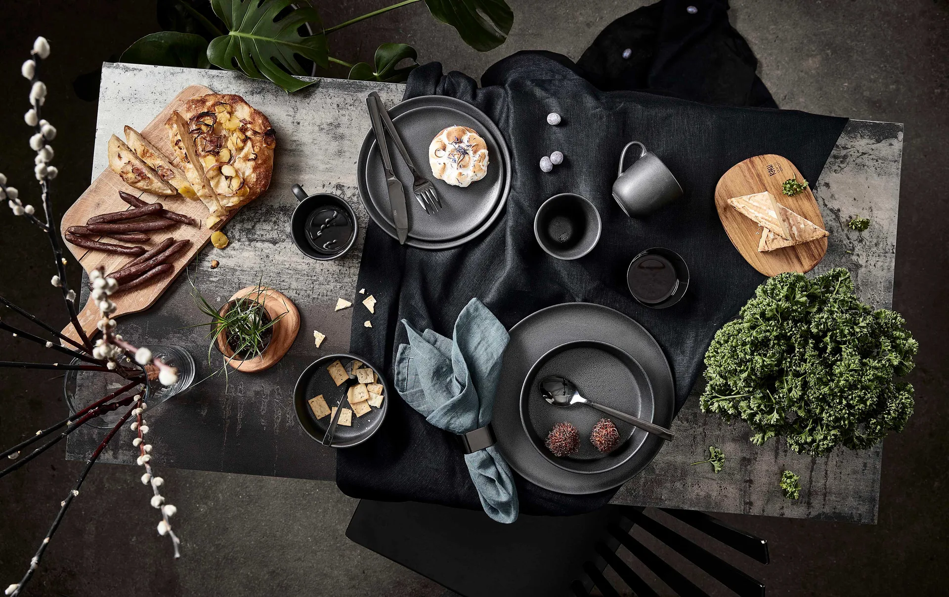 Raw πιάτο Ø 28 cm, Τιτάνιο μαύρο Aida