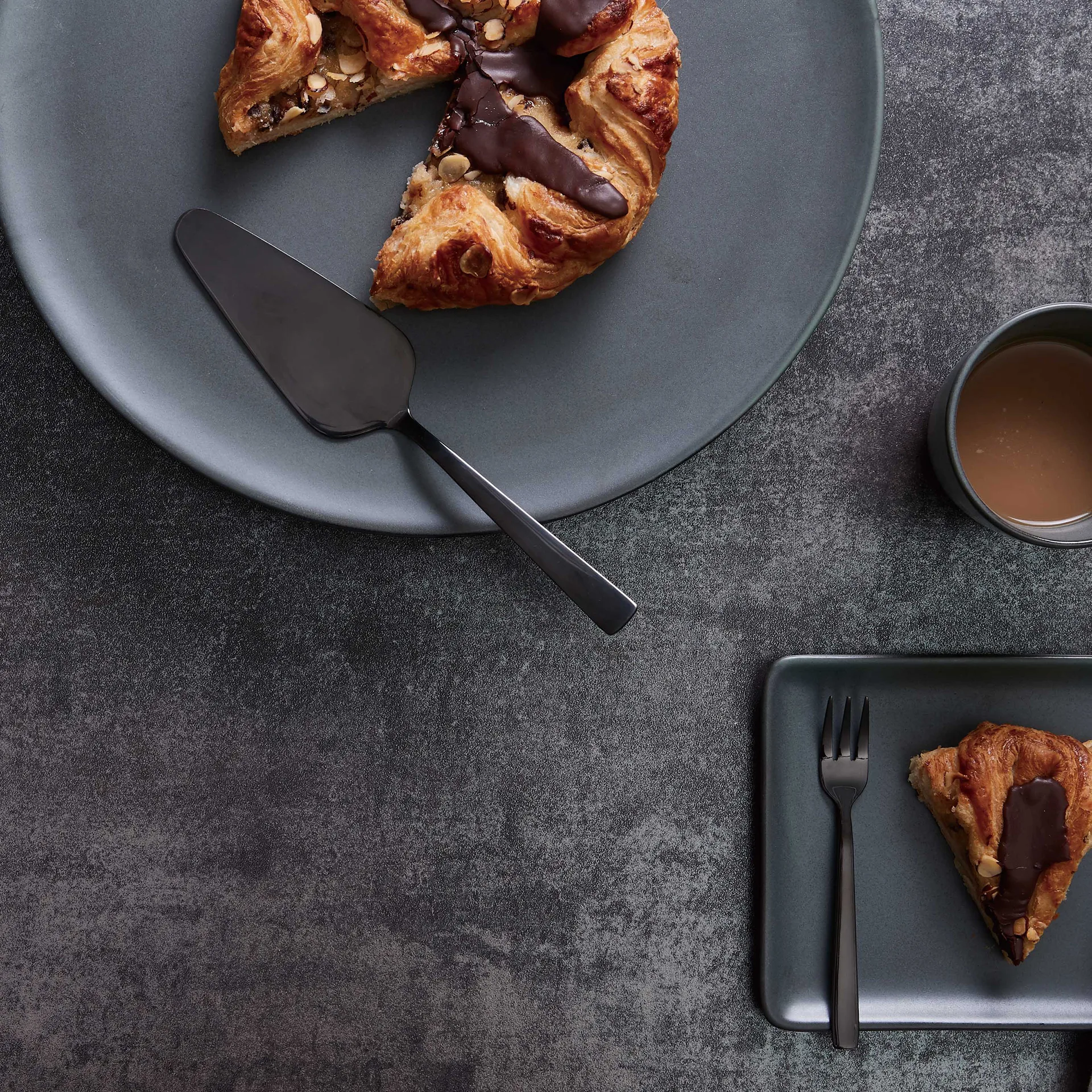 Raw πηρούνι τούρτας συσκευασία 4 τεμαχίων, μαύρο Aida