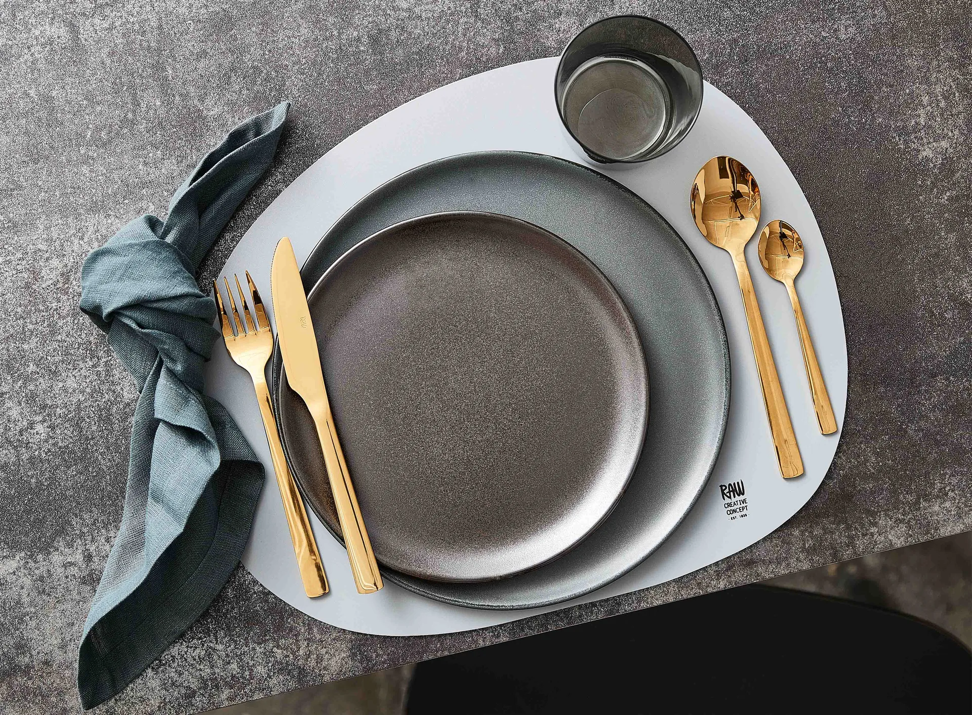 Raw κουτάλι για επιδόρπιο 4 τεμάχια, Χρυσό Aida