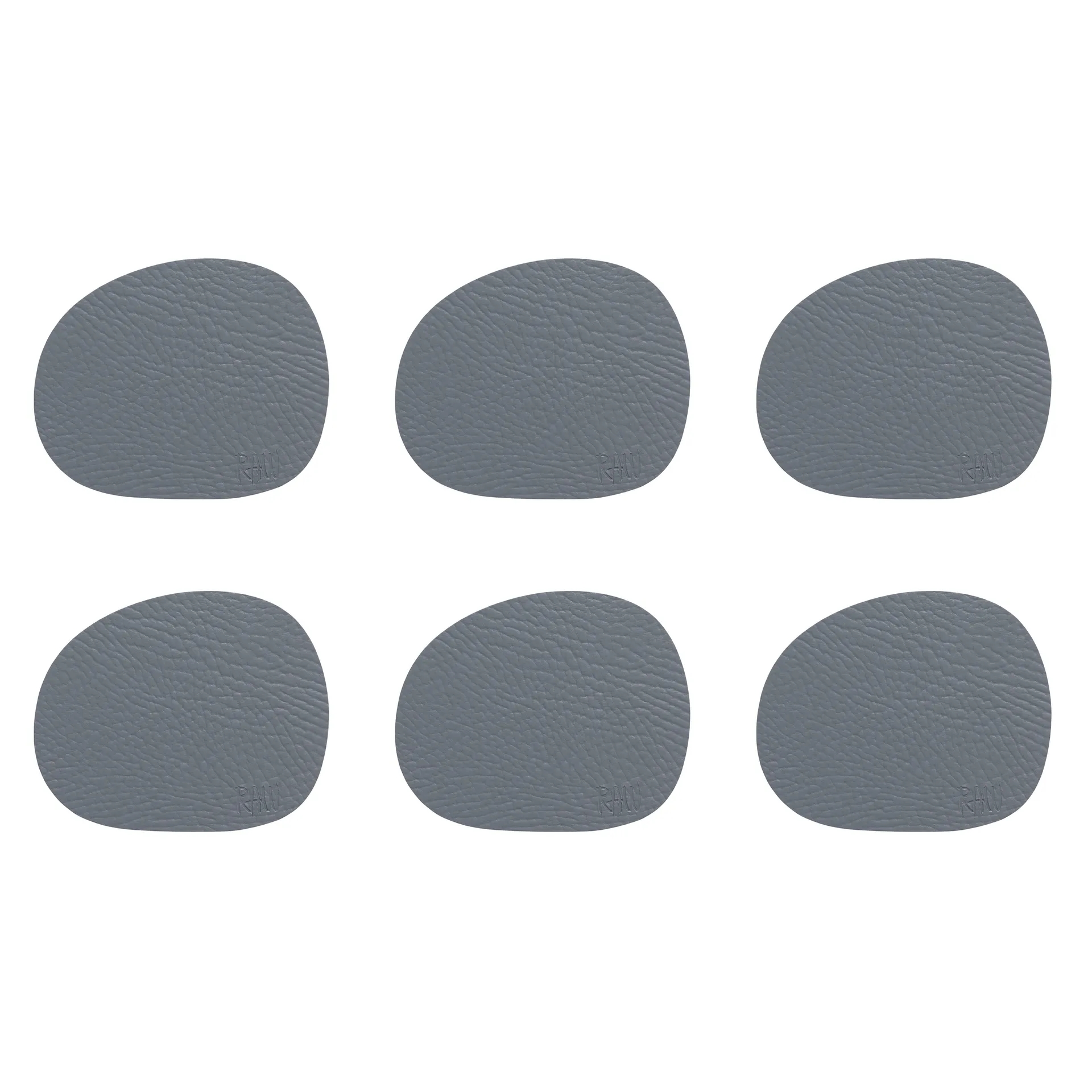 Raw σουβέρ δερμάτινο συσκευασία 6 τεμαχίων, Γκρί του βούβαλου (γκρι) Aida