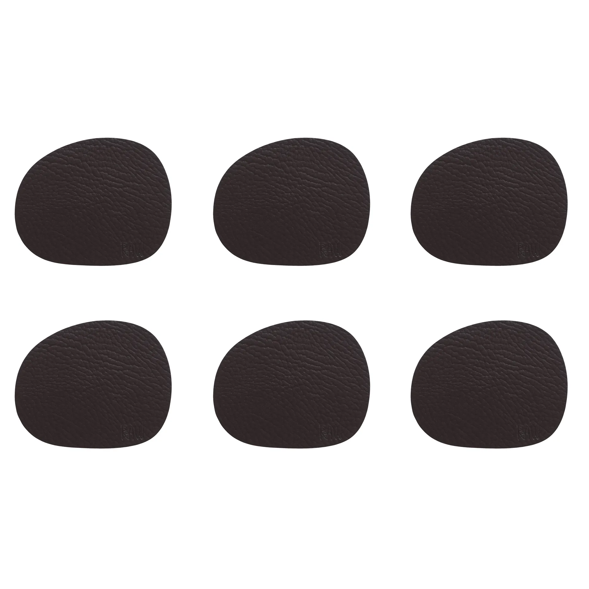 Raw σουβέρ δερμάτινο συσκευασία 6 τεμαχίων, καφέ, βούβαλος (καφέ) Aida