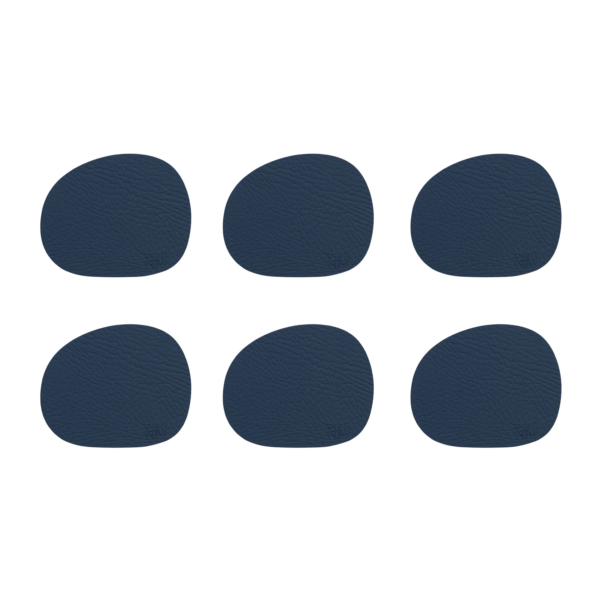 Raw σουβέρ δερμάτινο συσκευασία 6 τεμαχίων, Σκούρο μπλε Aida