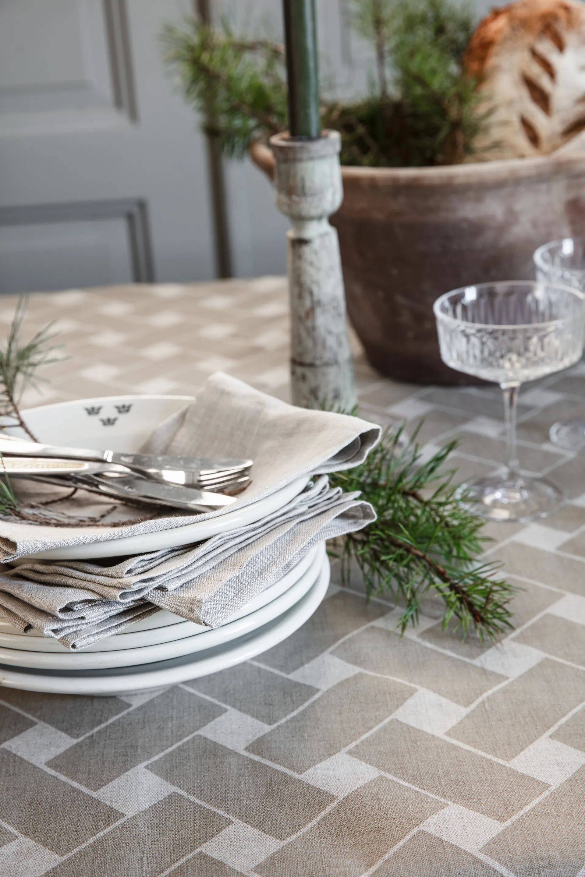 Τραπεζομάντηλο Korg XL 145x250 εκ., Natur-taupe Almedahls