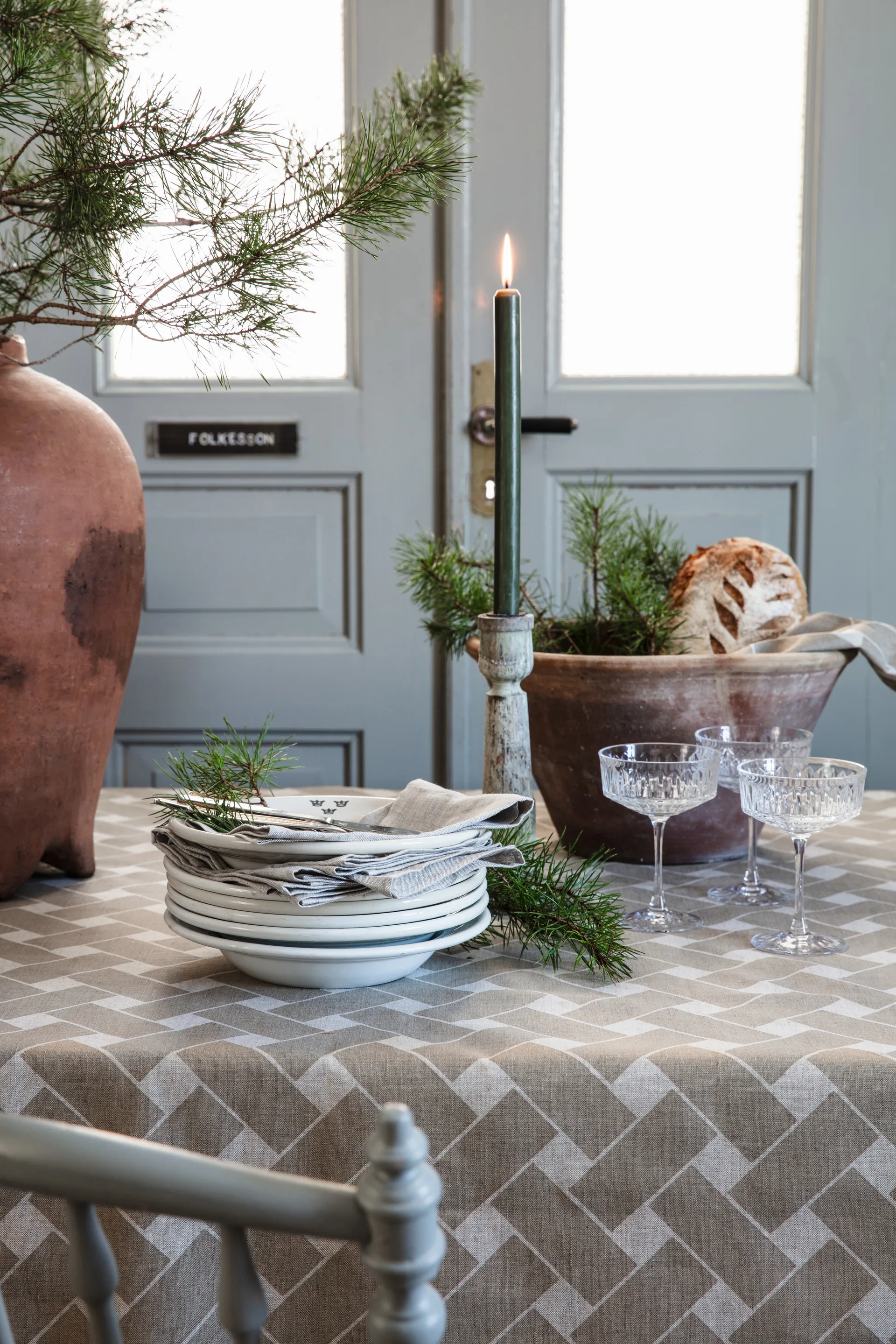 Τραπεζομάντηλο Korg XL 145x250 εκ., Natur-taupe Almedahls