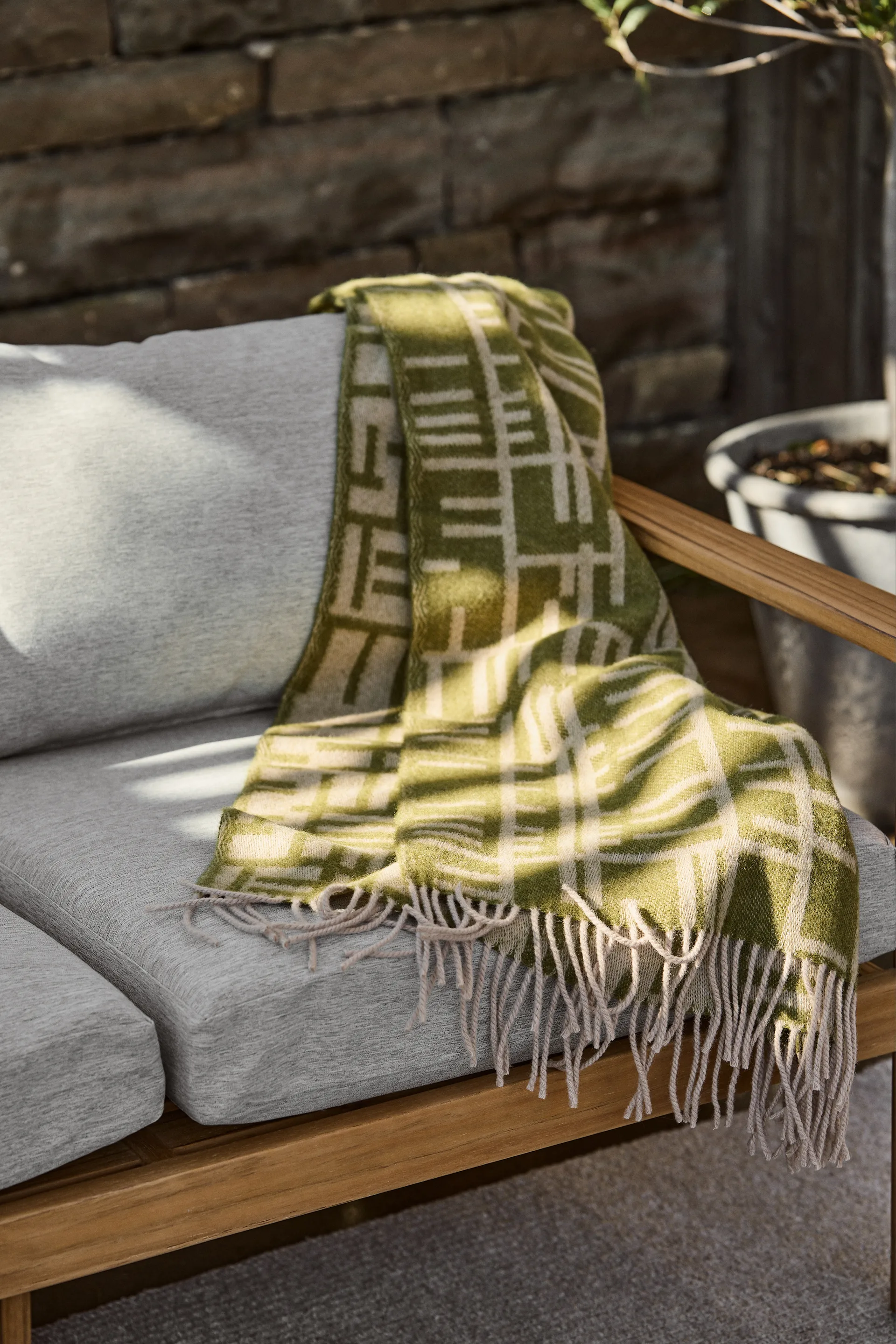 Pickepin ριχτάρι 130x170 cm, Μοσπράσινο-μπεζ Almedahls