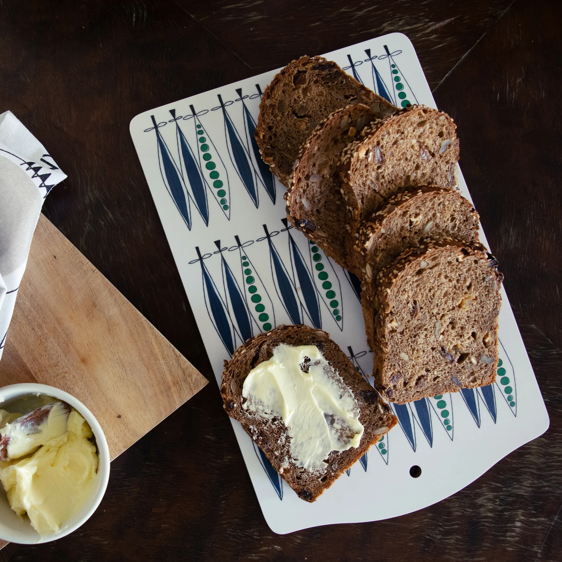 Picknick πιατέλα σερβιρίσματος ανοιχτό πράσινο 20x30 εκ., μπλε-πολύχρωμο Almedahls