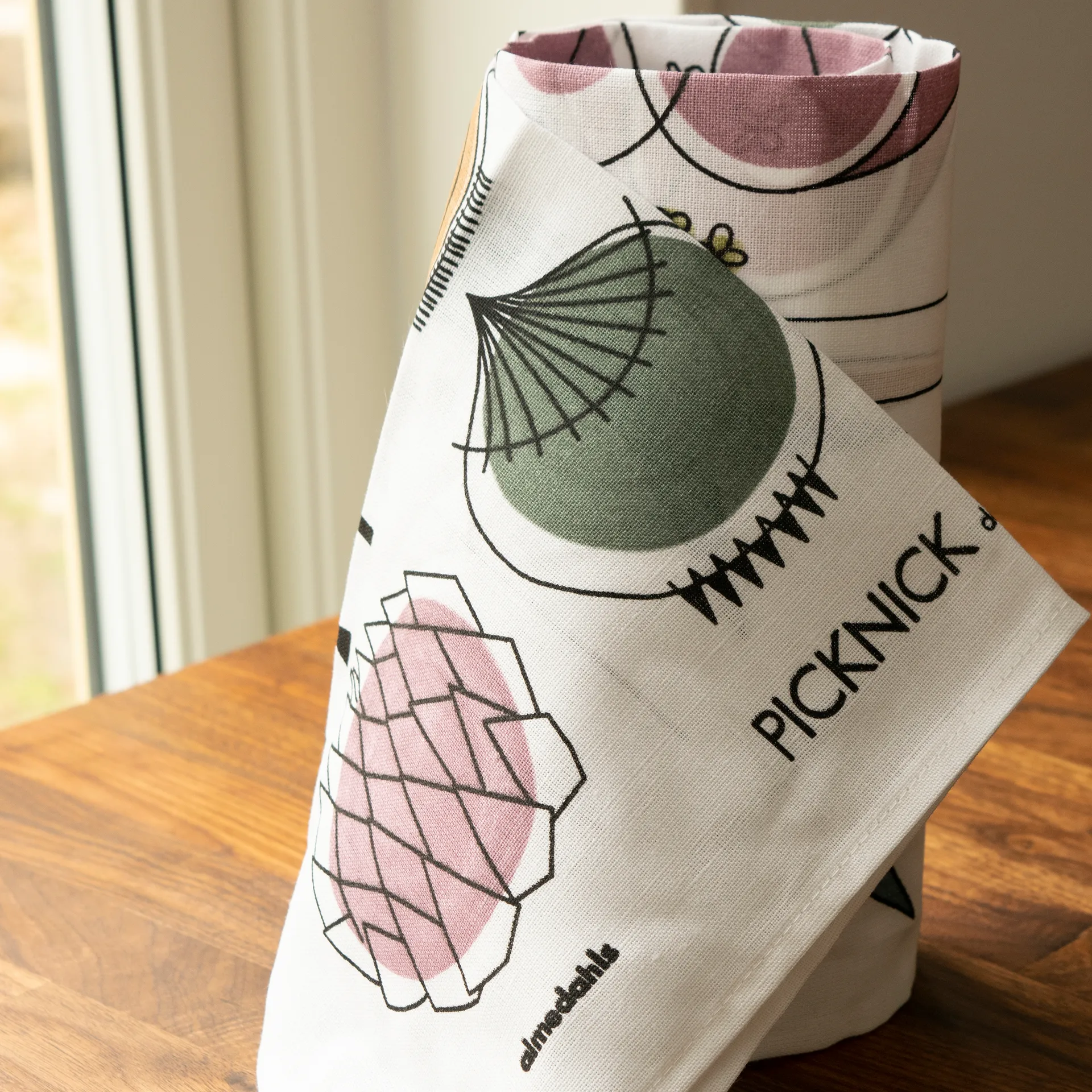 Picknick πετσέτα κουζίνας, μπλε/ροζ Almedahls