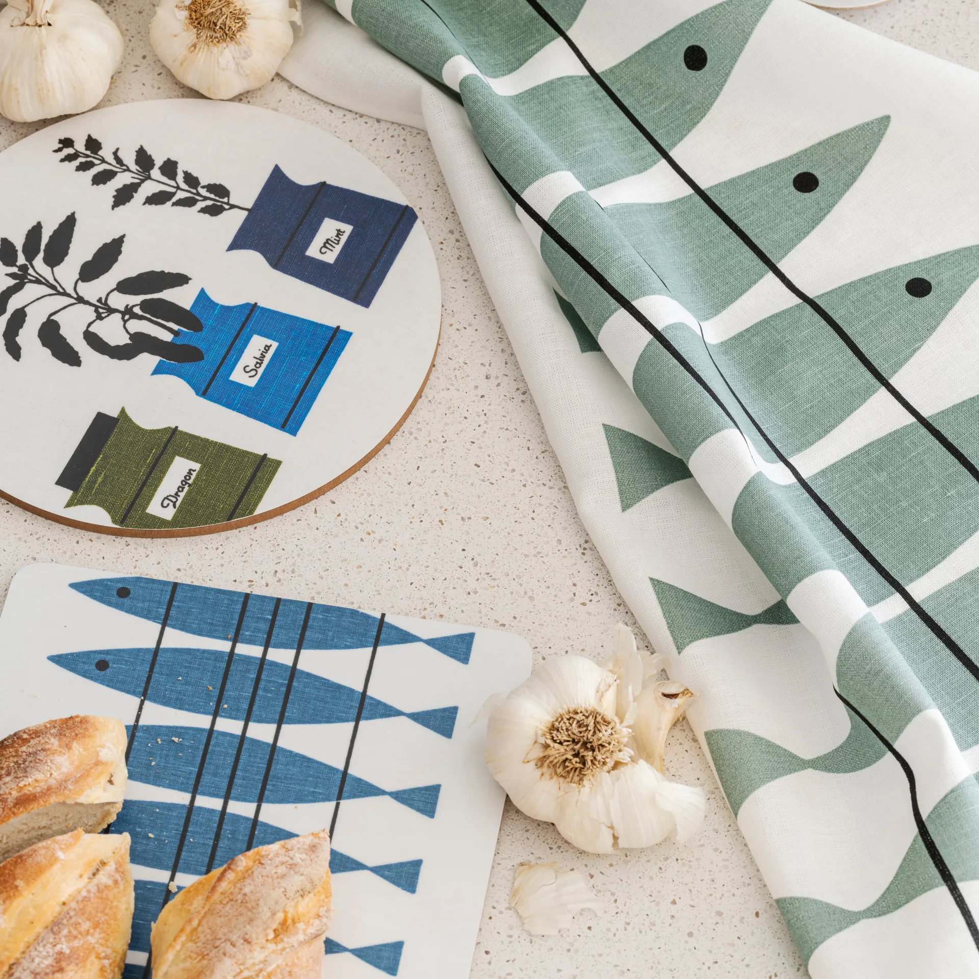 Sill πετσέτα κουζίνας, Πράσινο-γκρι Almedahls