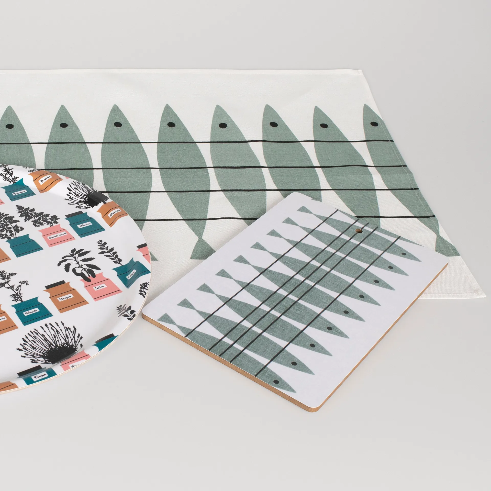 Sill πετσέτα κουζίνας, Πράσινο-γκρι Almedahls