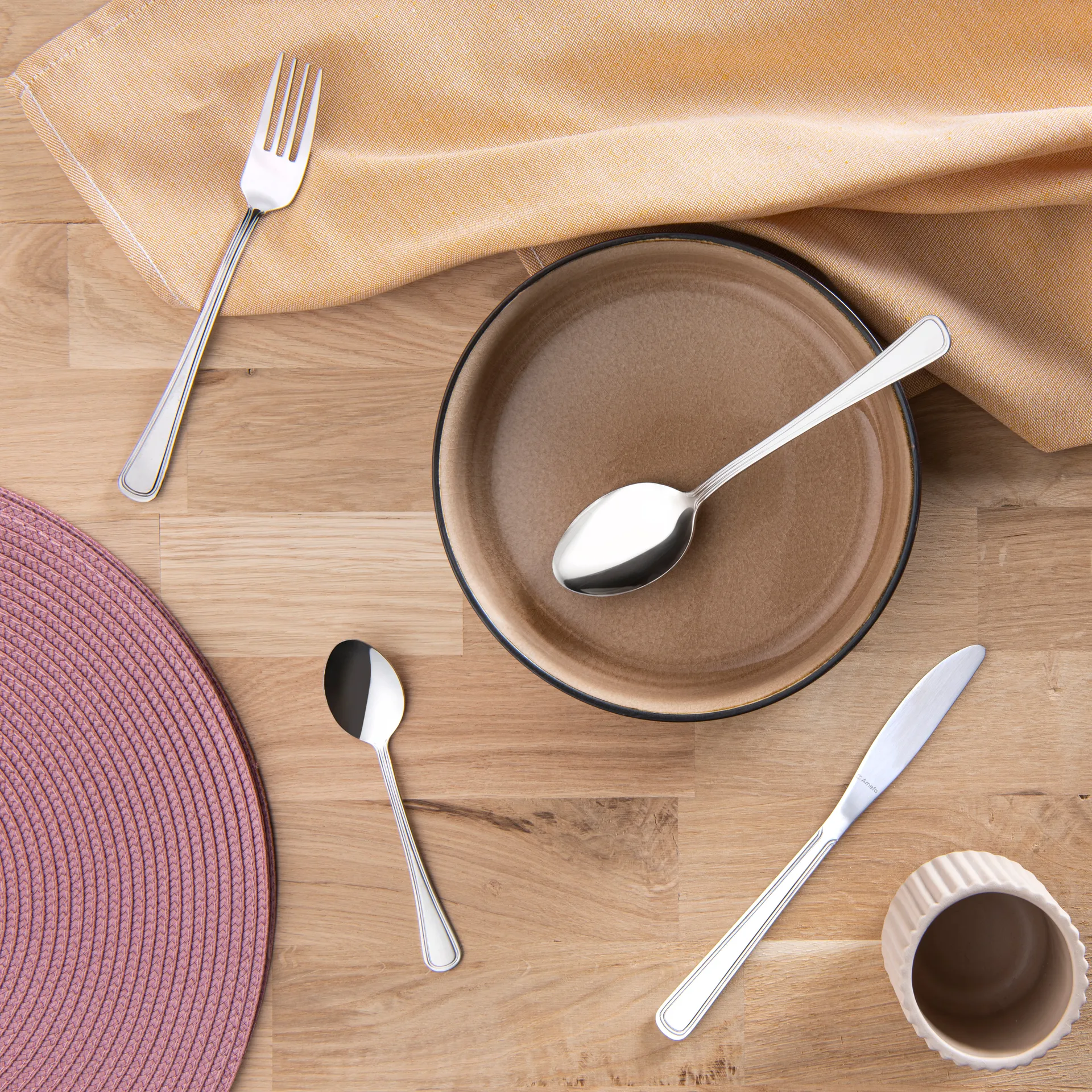 Σετ μαχαιροπίρουνα Bologna 24 τεμαχίων, Ανοξείδωτο ατσάλι Amefa