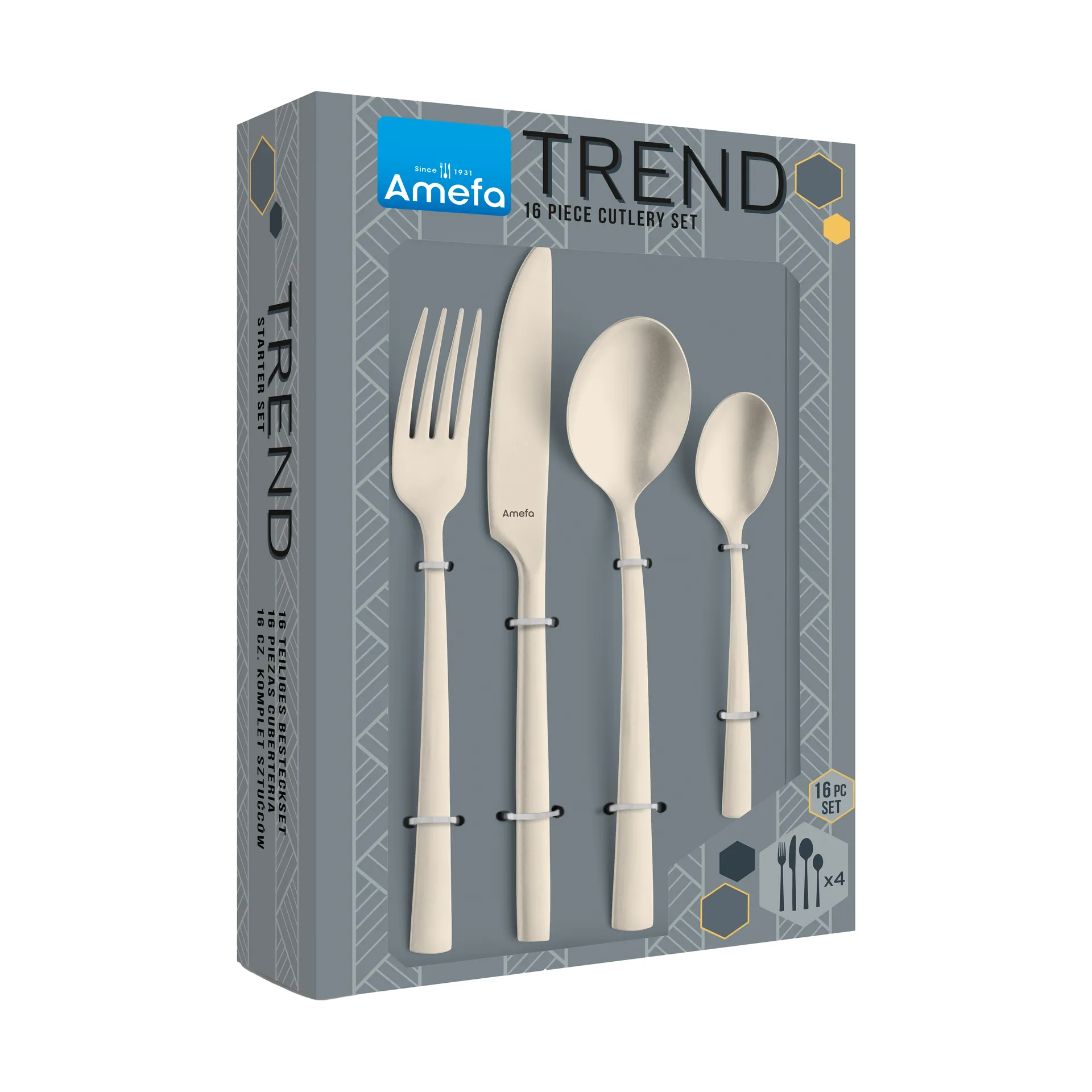 Σετ μαχαιροπήρουνων Manille Vintage 16 τεμαχίων, Champagne Amefa