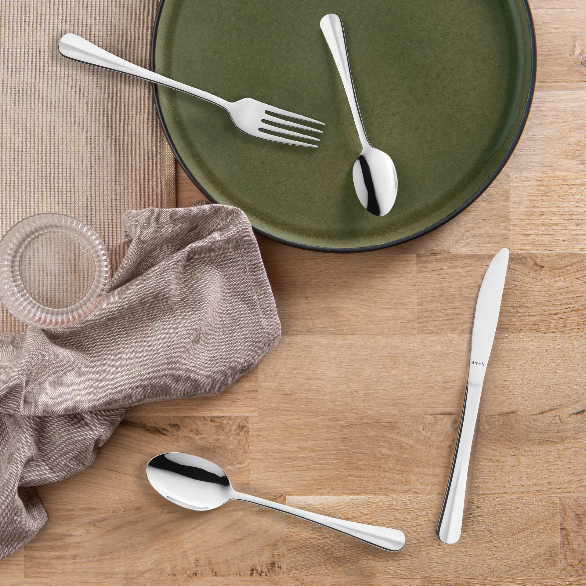 Σετ μαχαιροπίρουνα Napoli 24 τεμάχια, Ανοξείδωτο ατσάλι Amefa