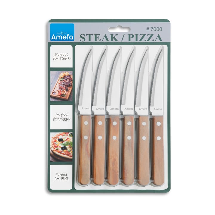 Pizza μαχαίρι ψησίματος 6 τεμάχια, Δρυς Amefa