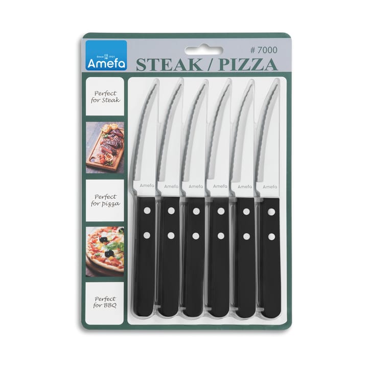 Μαχαίρι γκριλ Pizza Noir, σετ 6 τεμαχίων, Μαύρο Amefa