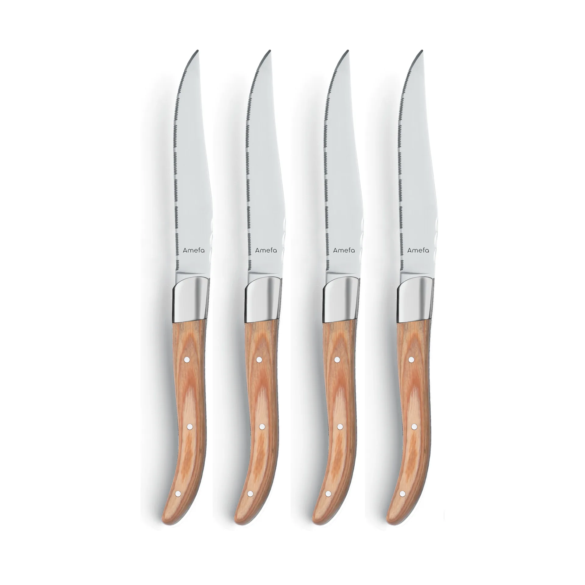 Royal Steak μαχαίρια γκριλ, σετ 4 τεμαχίων, Natural σε ξύλινη συσκευασία Amefa