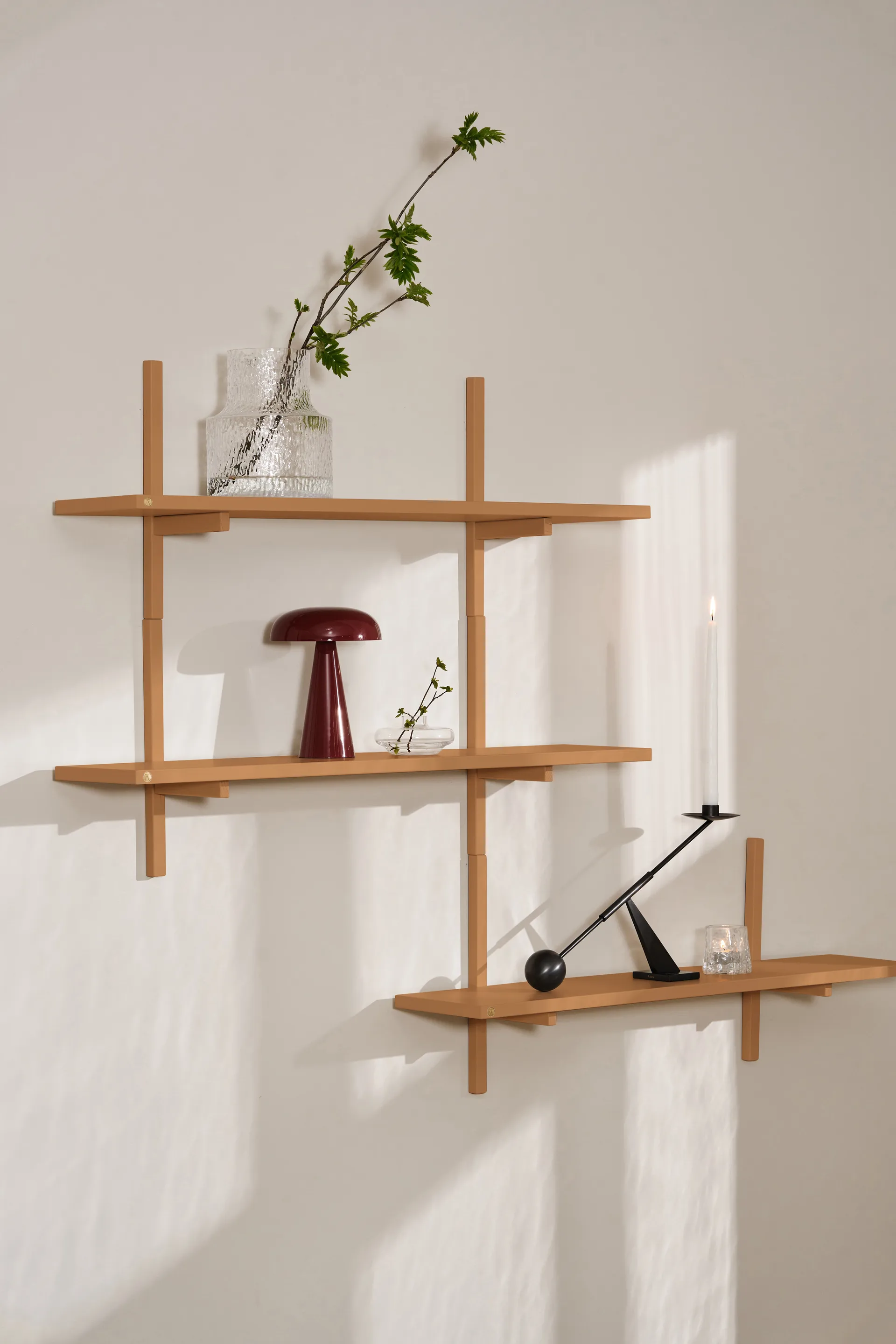A-Light Shelf ράφι τοίχου Special Edition, Brown beige 90x21x35 cm Andersen Furniture