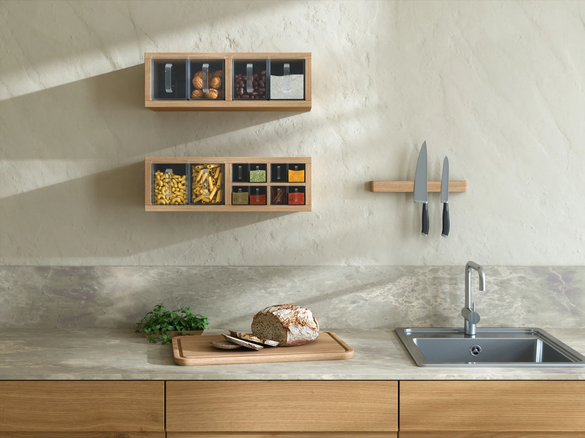 A-Organizer 2 ράφι τοίχου 52x18x17 εκ, Oak Andersen Furniture