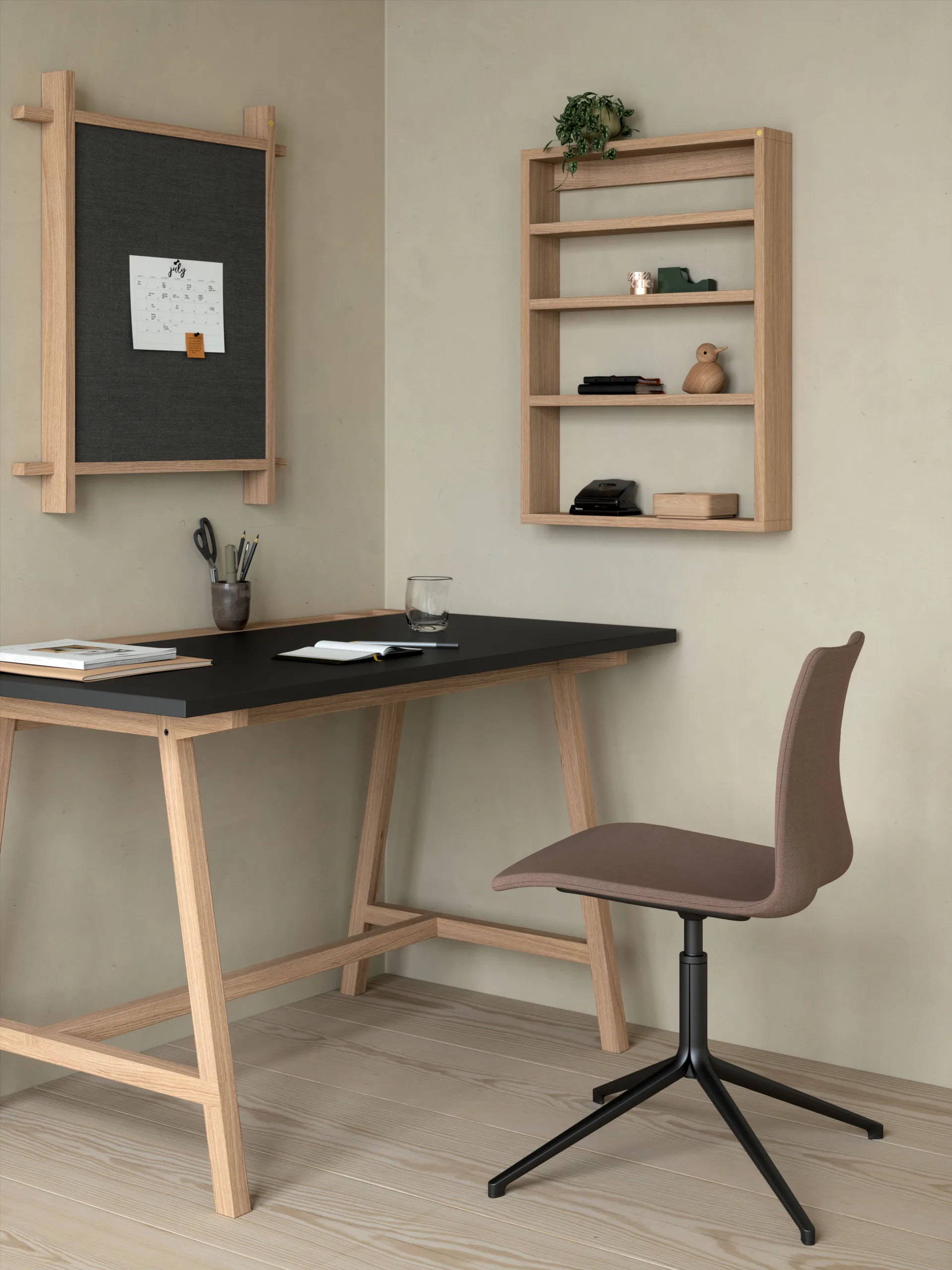 A-Podium ράφι τοίχου 70x10x52 εκ, Oak Andersen Furniture