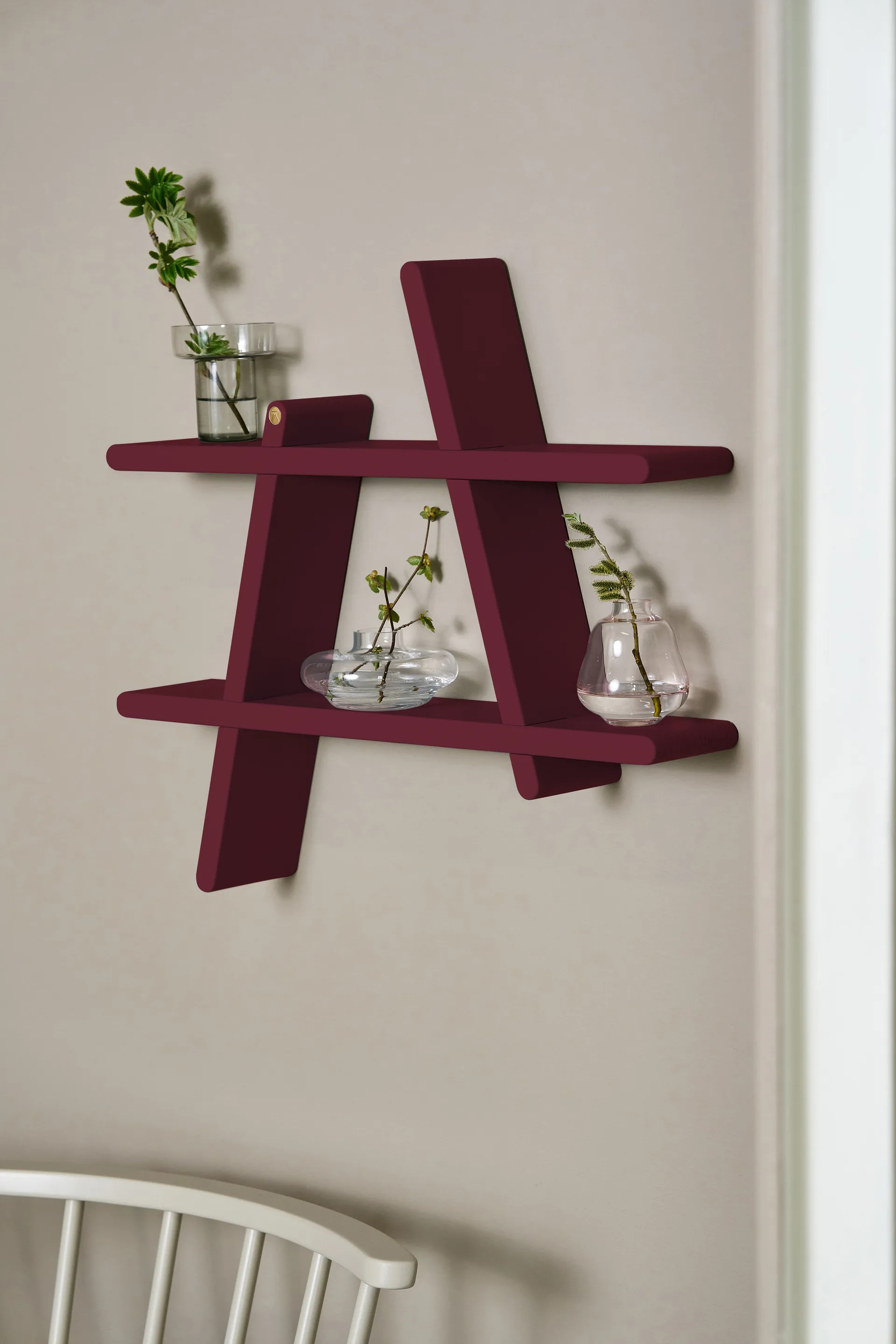 A-Shelf ράφι τοίχου Special Edition, Wine red L 78x12x67 cm Andersen Furniture
